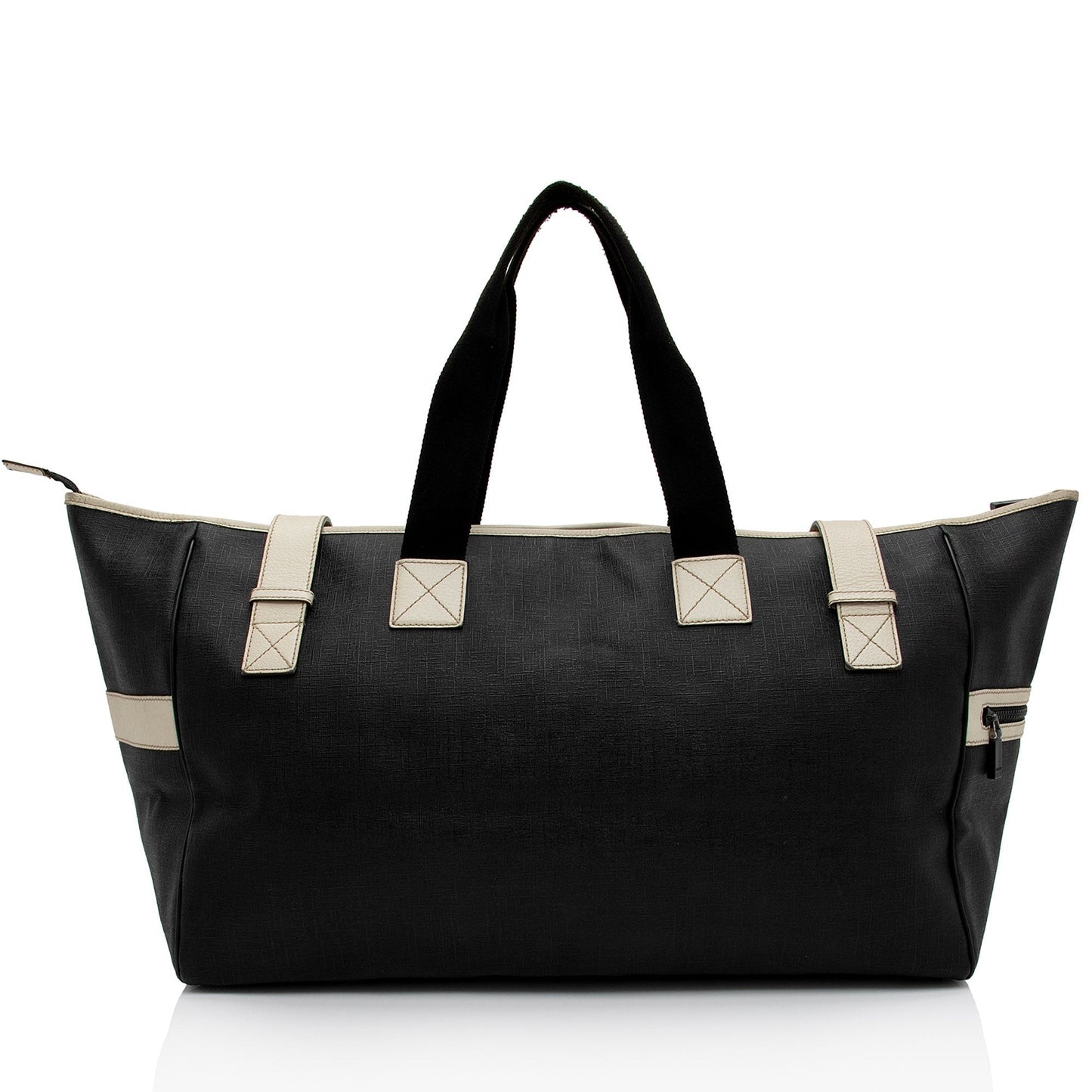 Gucci PVC Logo XL Shopper SHF-AJvk6R Leather Canvas Nylon Black Tote Bag
