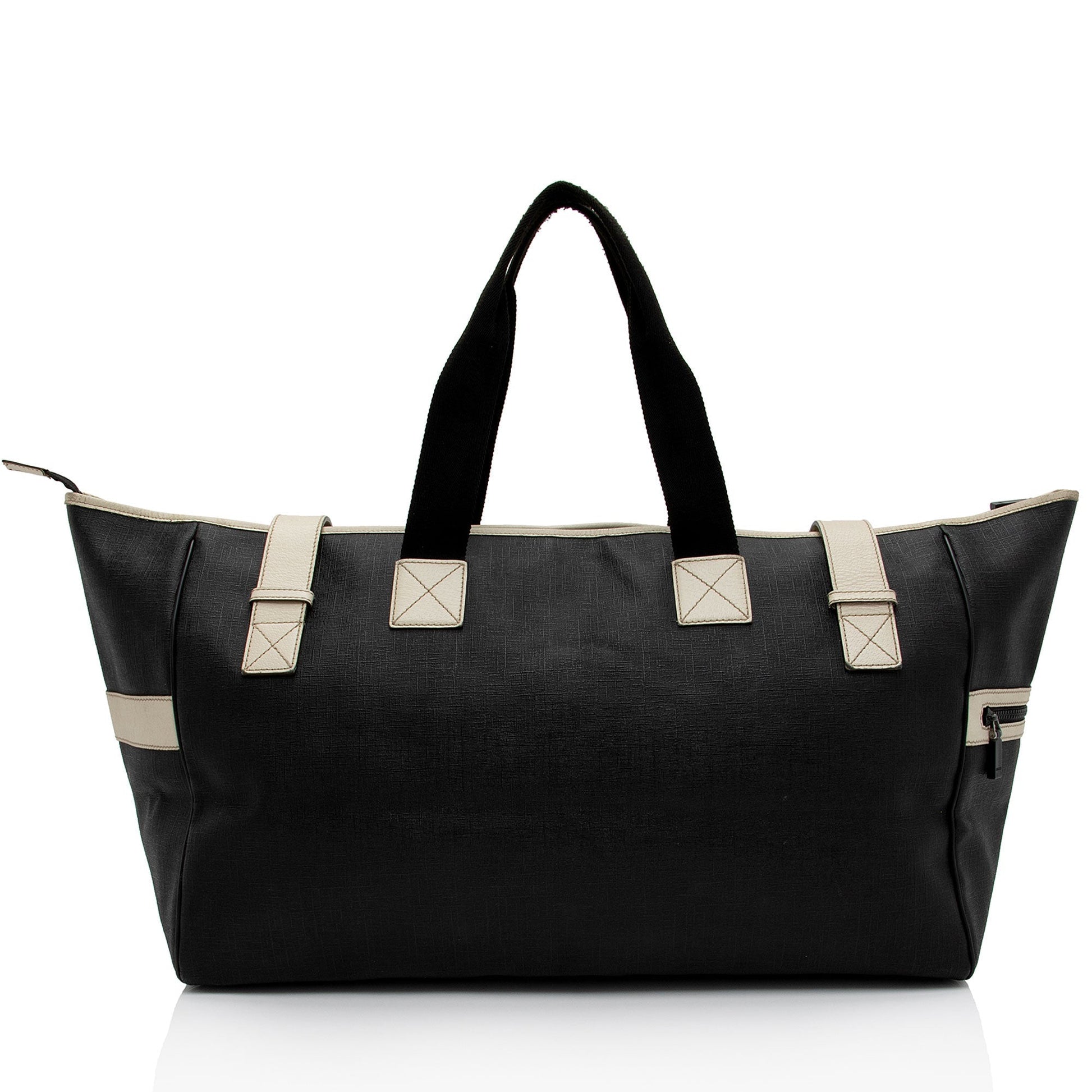 Gucci PVC Logo XL Shopper SHF-AJvk6R Leather Canvas Nylon Black Tote Bag