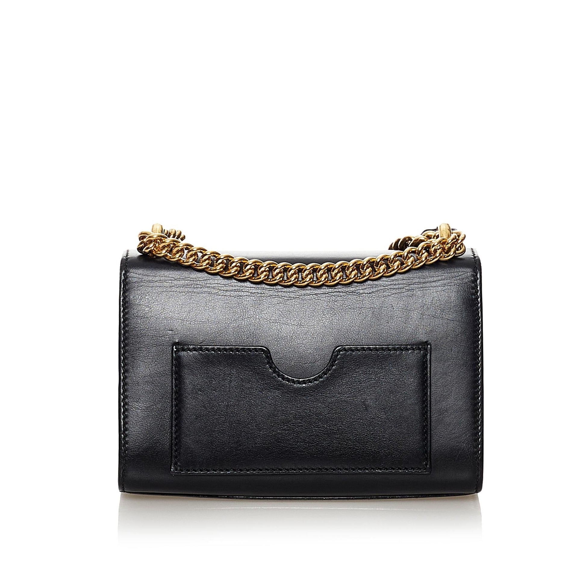 Gucci Padlock SHG Leather Calf Black Crossbody Bag