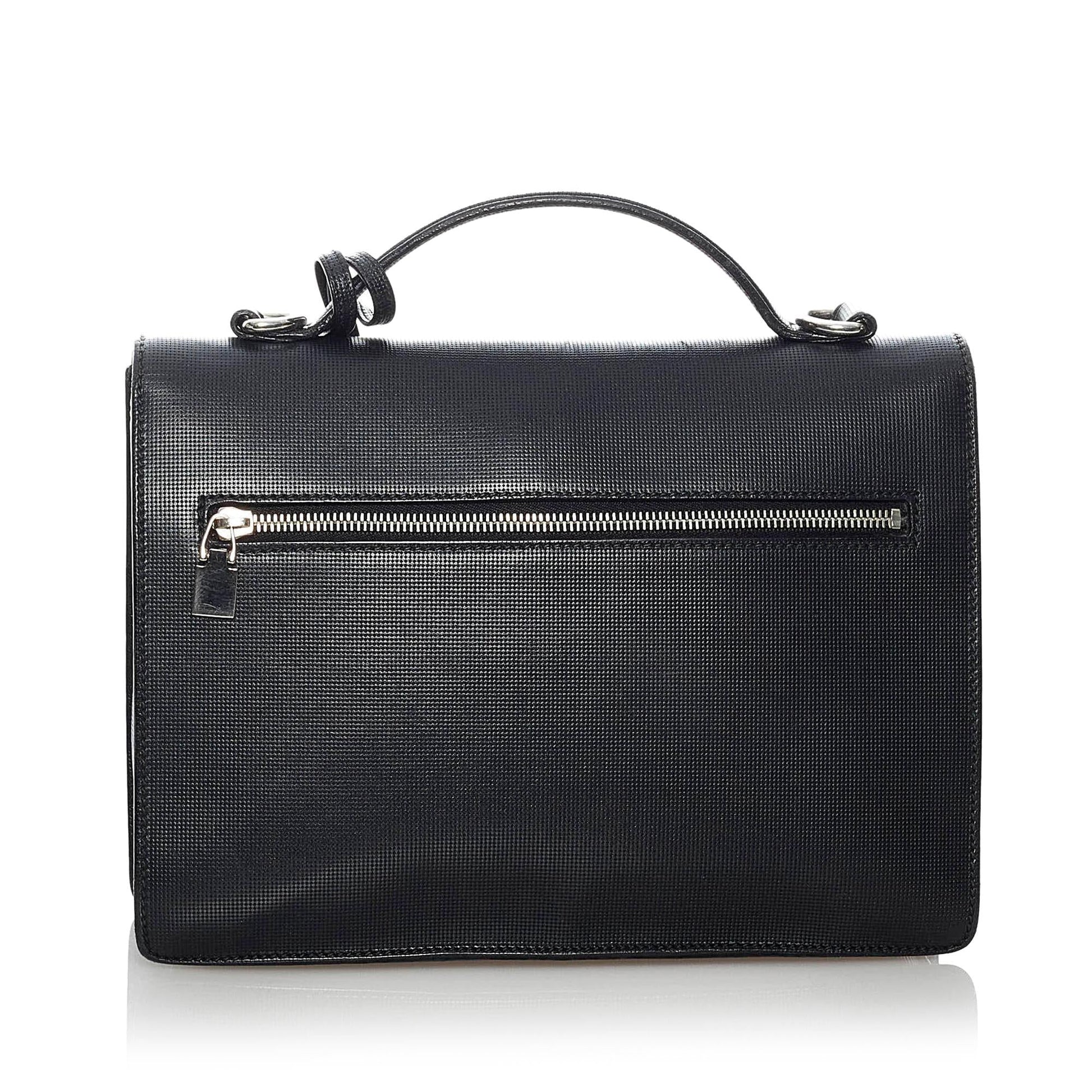 Gucci Padlock SHG Leather Calf Black Satchel Bag