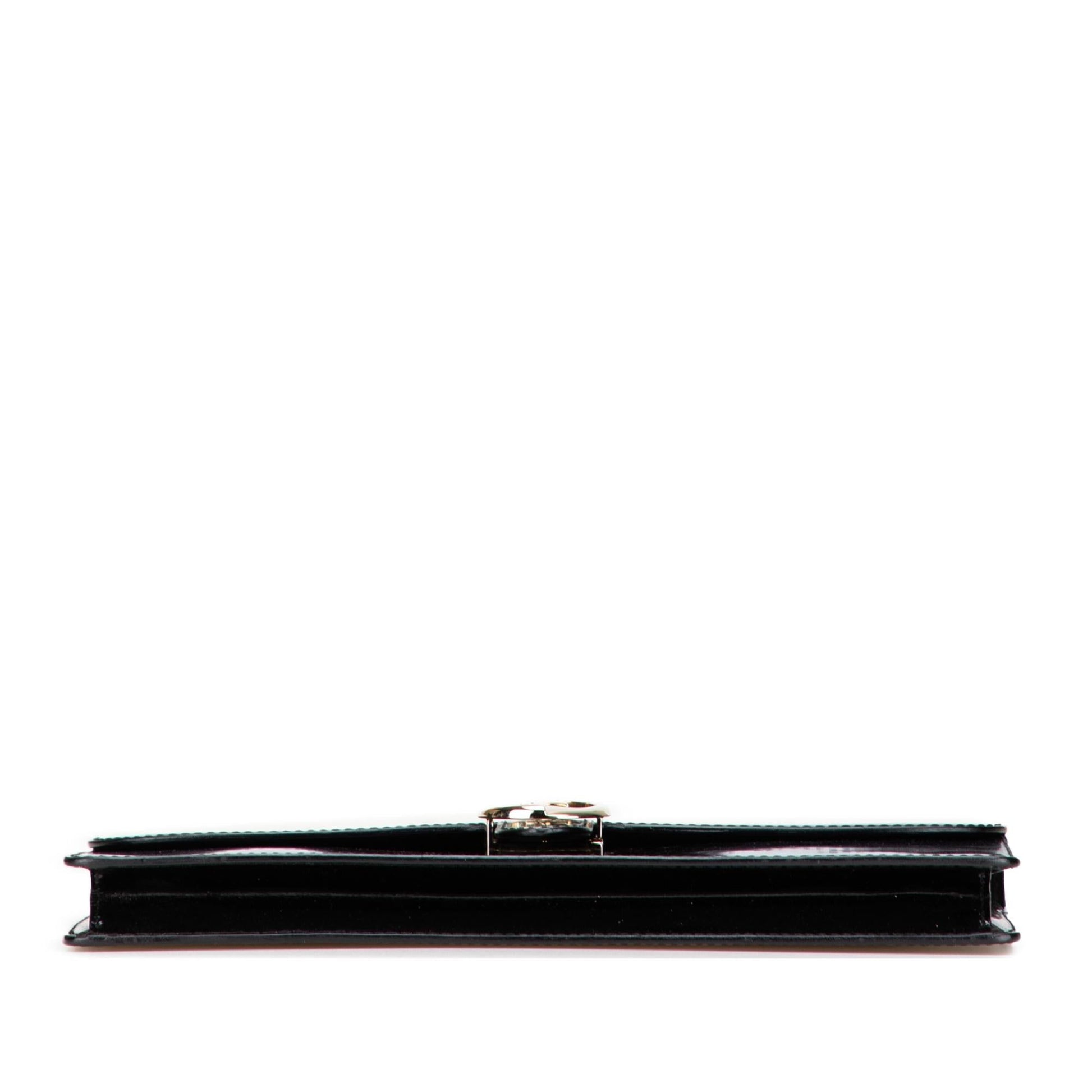 Gucci Patent Leather Black Clutch Bag