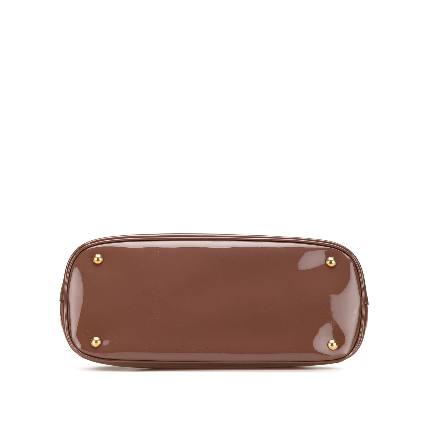 Gucci Bright Bit Leather Patent Brown Satchel Bag