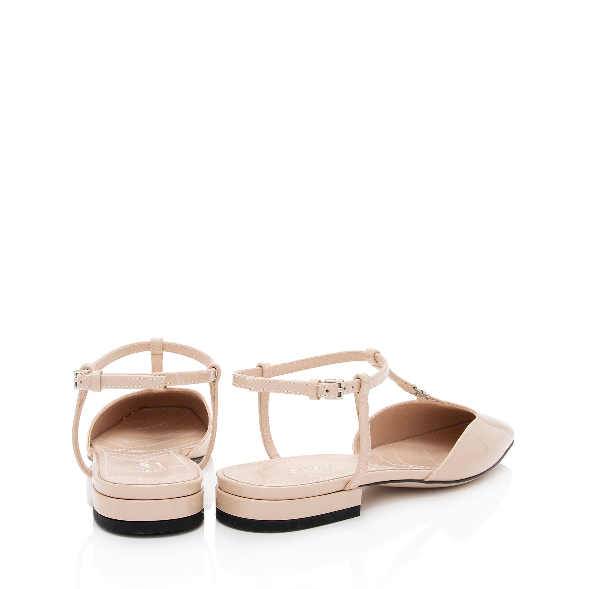 Gucci Patent Double Strap Flats Size Handbag Leather Shoes