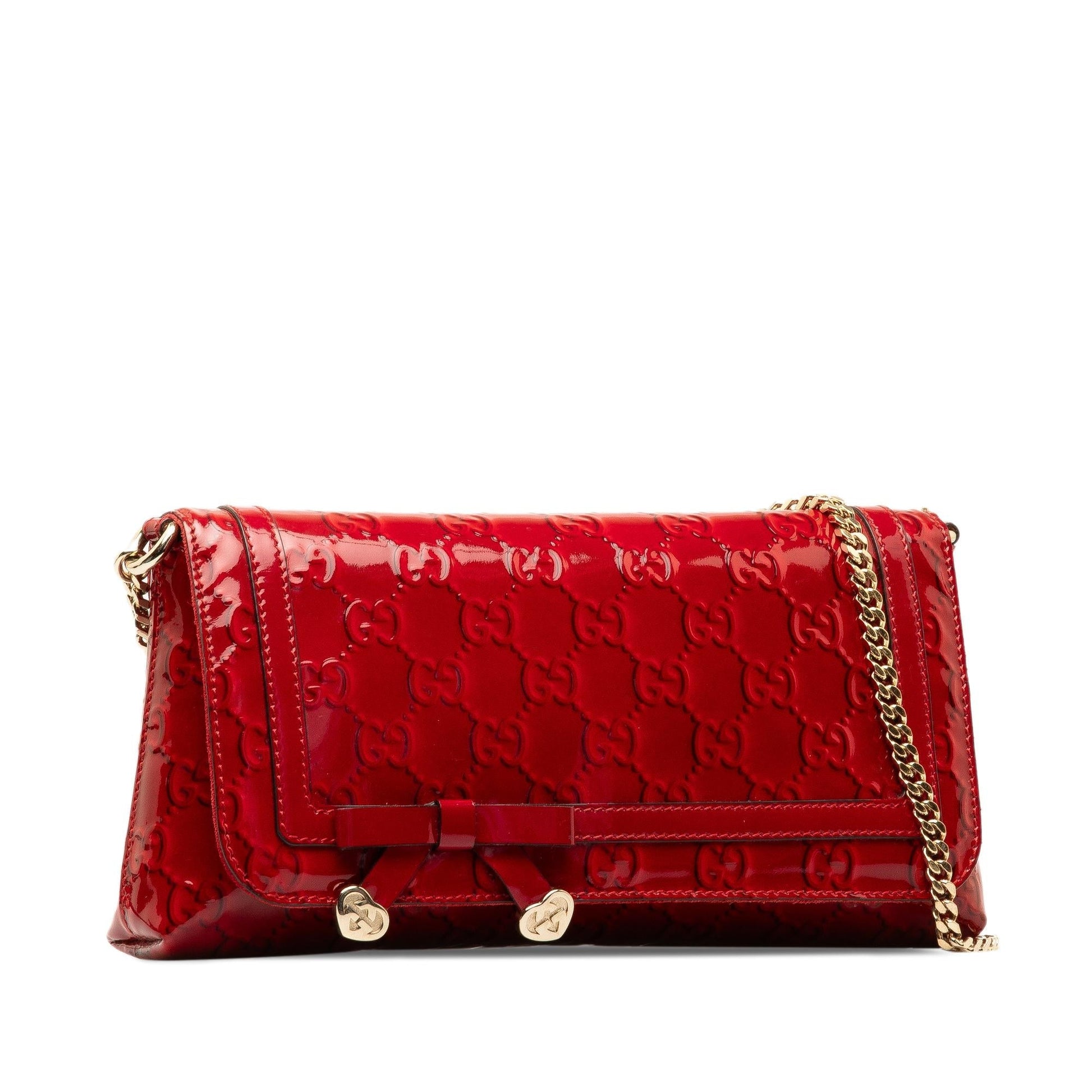 Gucci Guccissima Mayfair SHG-ksmz4h Leather Patent Red Shoulder Bag
