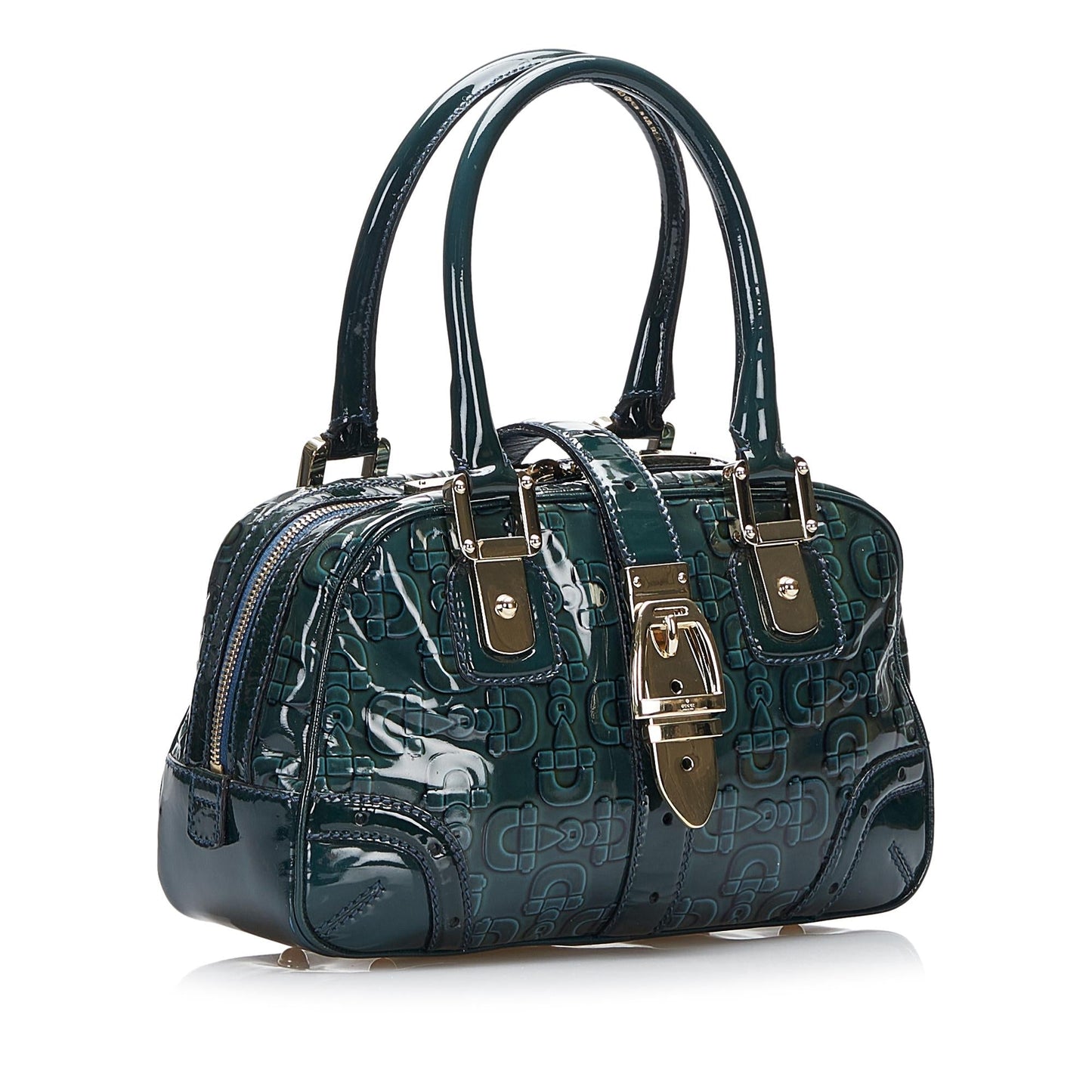 Gucci Horsebit SHG-eObUnw Leather Patent Green Satchel Bag