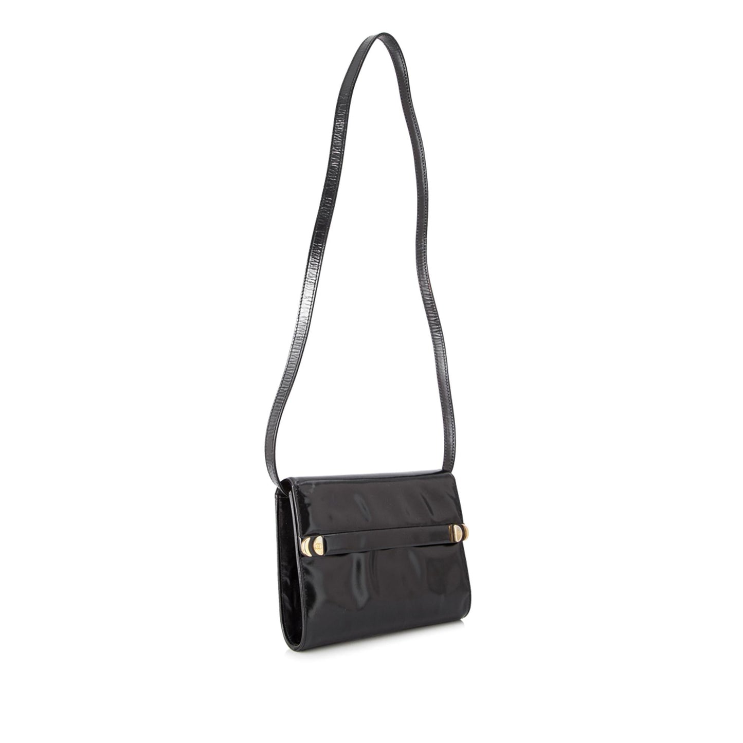 Gucci SHG-SF1CzA Leather Patent Calf Black Crossbody Bag