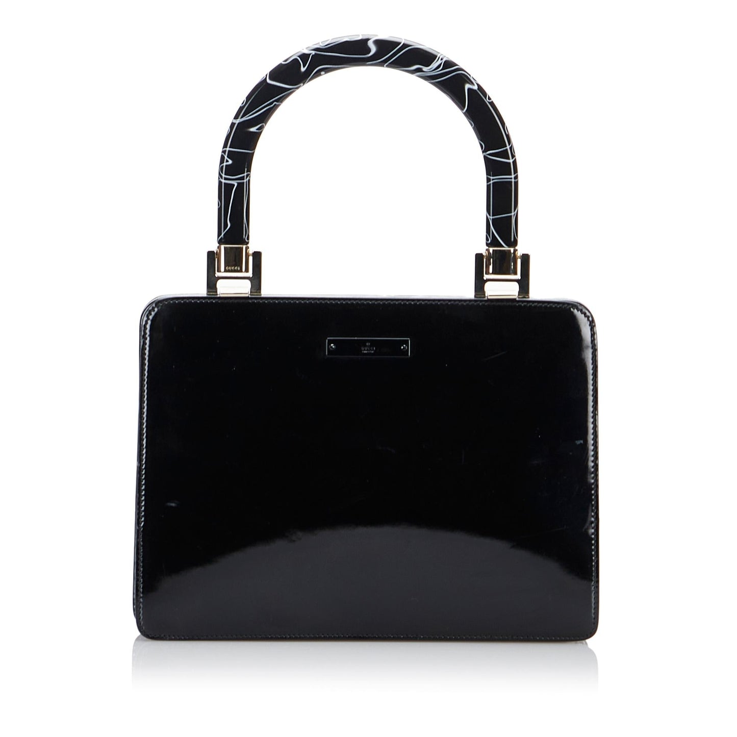 Gucci SHG-6H1CTI Leather Patent Black Satchel Bag