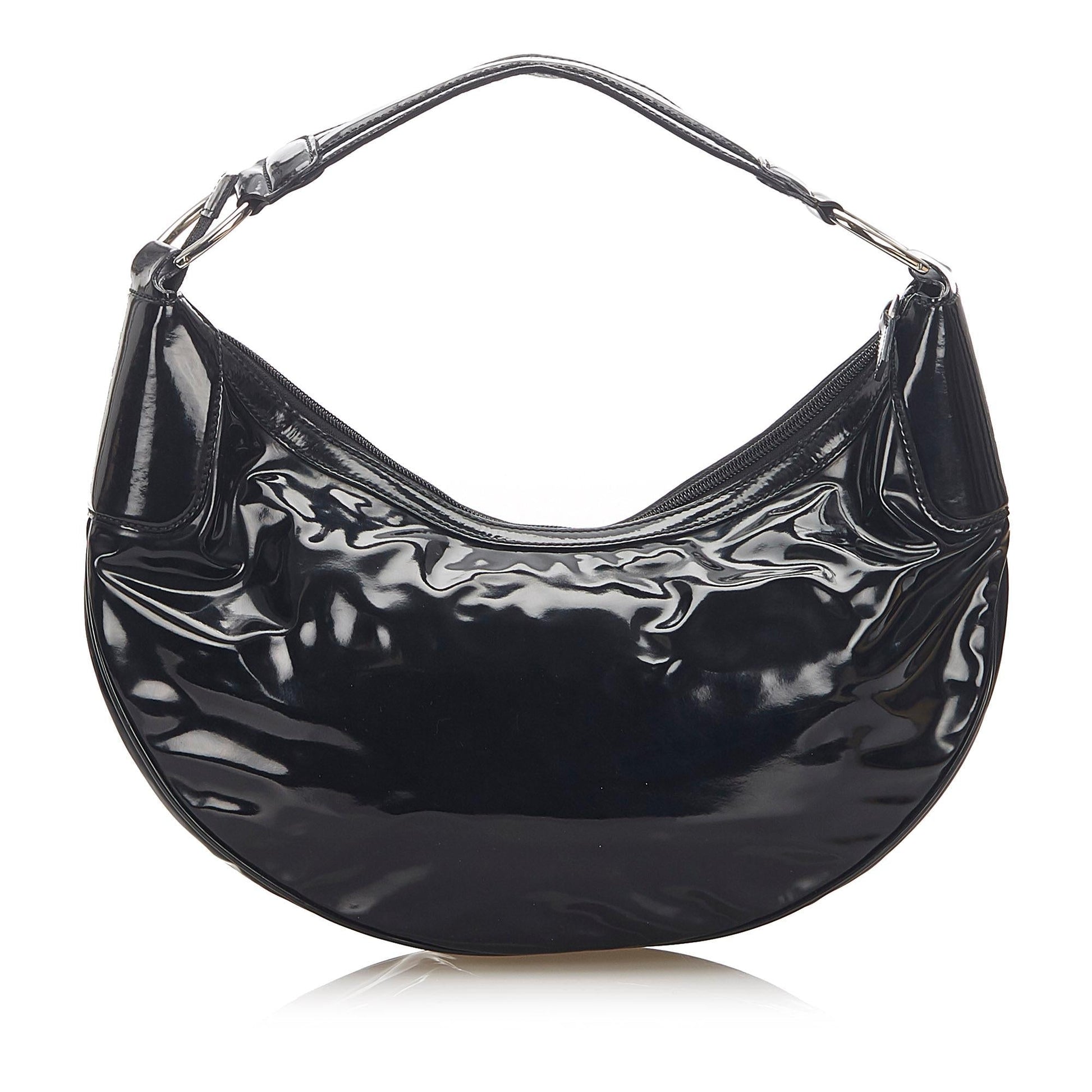 Gucci SHG Leather Patent Black Shoulder Bag
