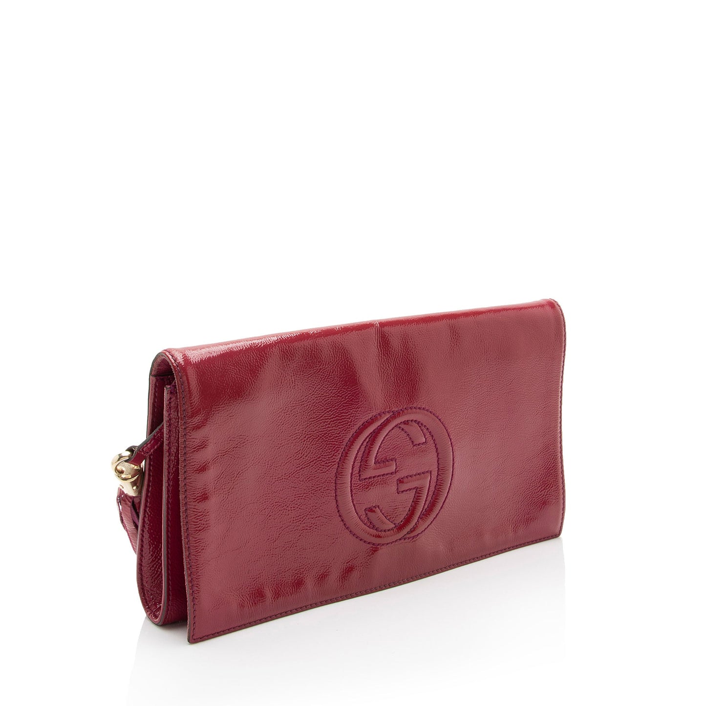 Gucci Soho SHF-Lou69h Leather Suede Patent Pink Clutch Bag