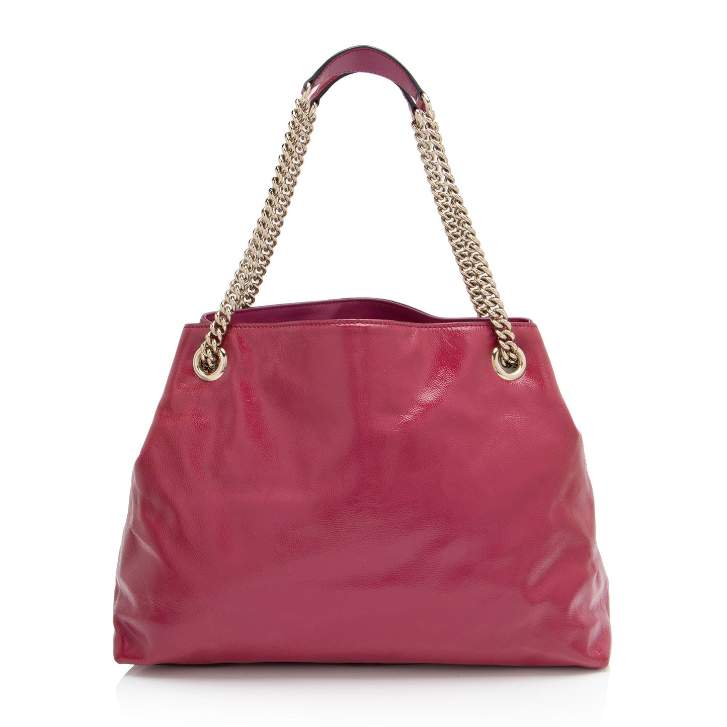Gucci Soho Leather Patent Pink Medium Shoulder Bag