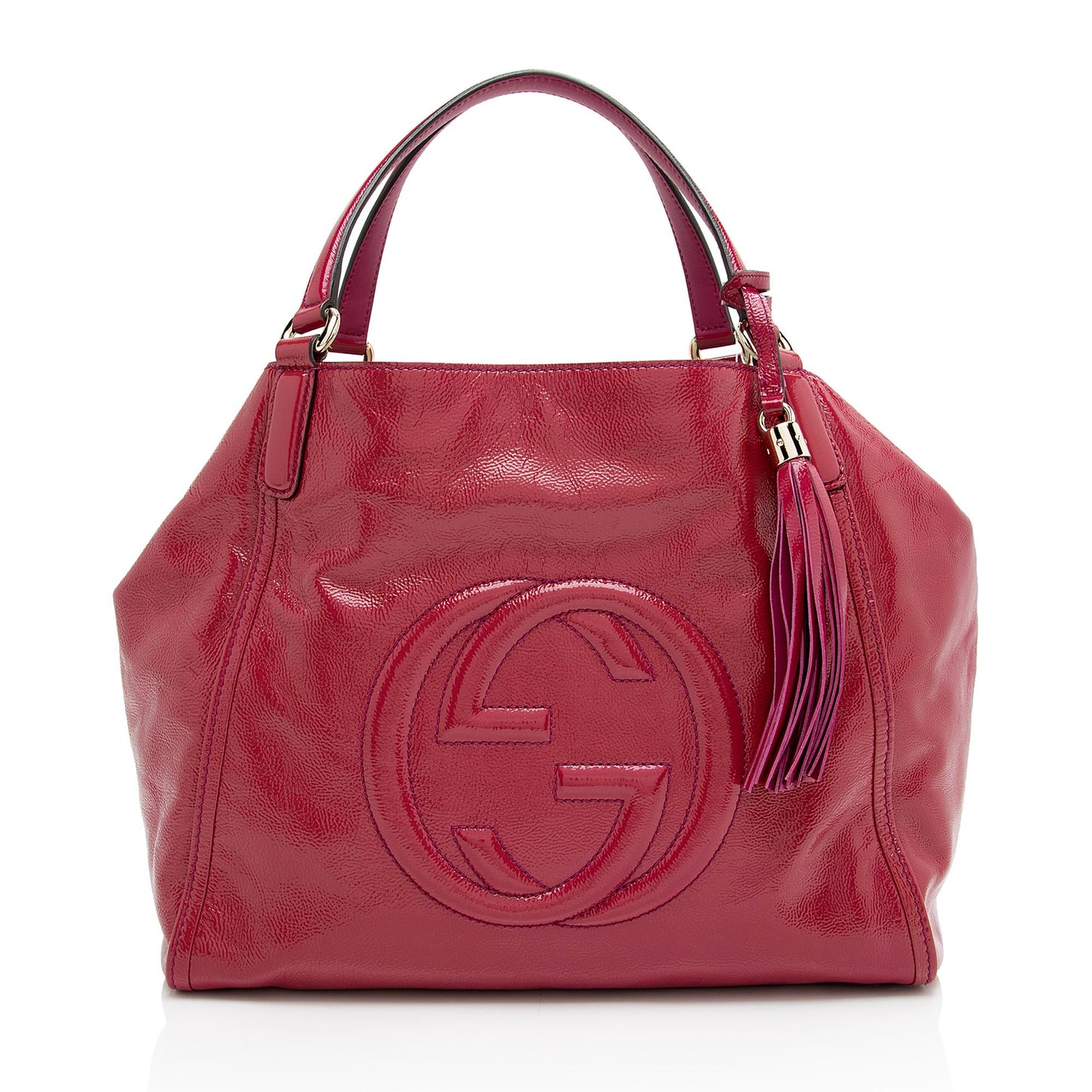 Gucci Soho SHF-9PAlJ9 Leather Patent Pink Medium Tote Bag
