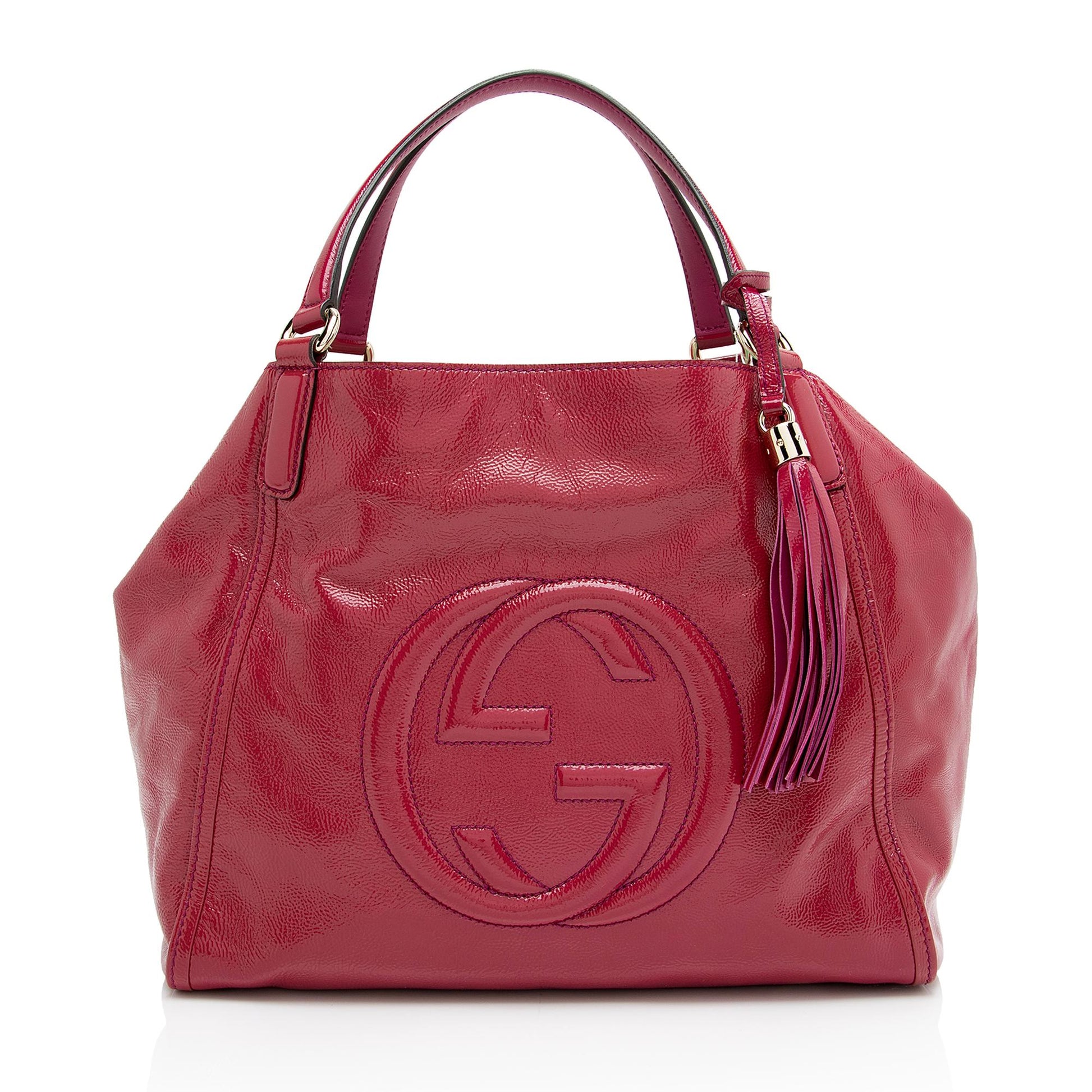 Gucci Soho SHF-9PAlJ9 Leather Patent Pink Medium Tote Bag