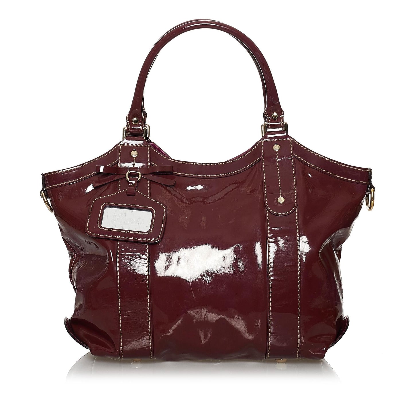 Gucci SHG Leather Patent Red Tote Bag