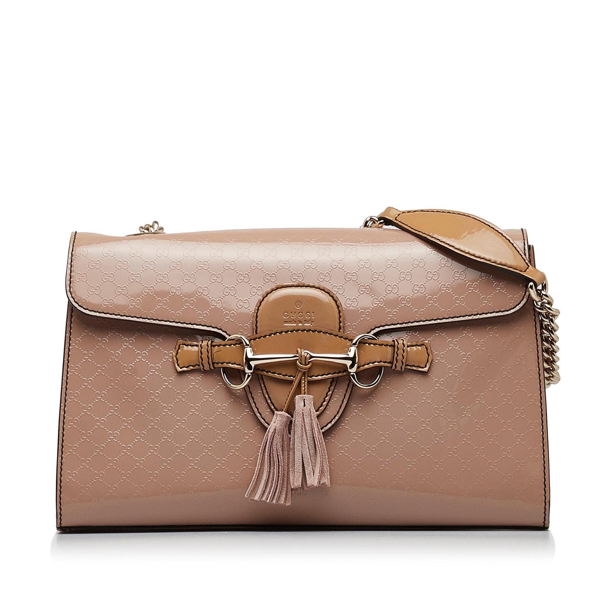 Gucci Microguccissima Emily SHG-jKZF4b Leather Patent Brown Shoulder Bag