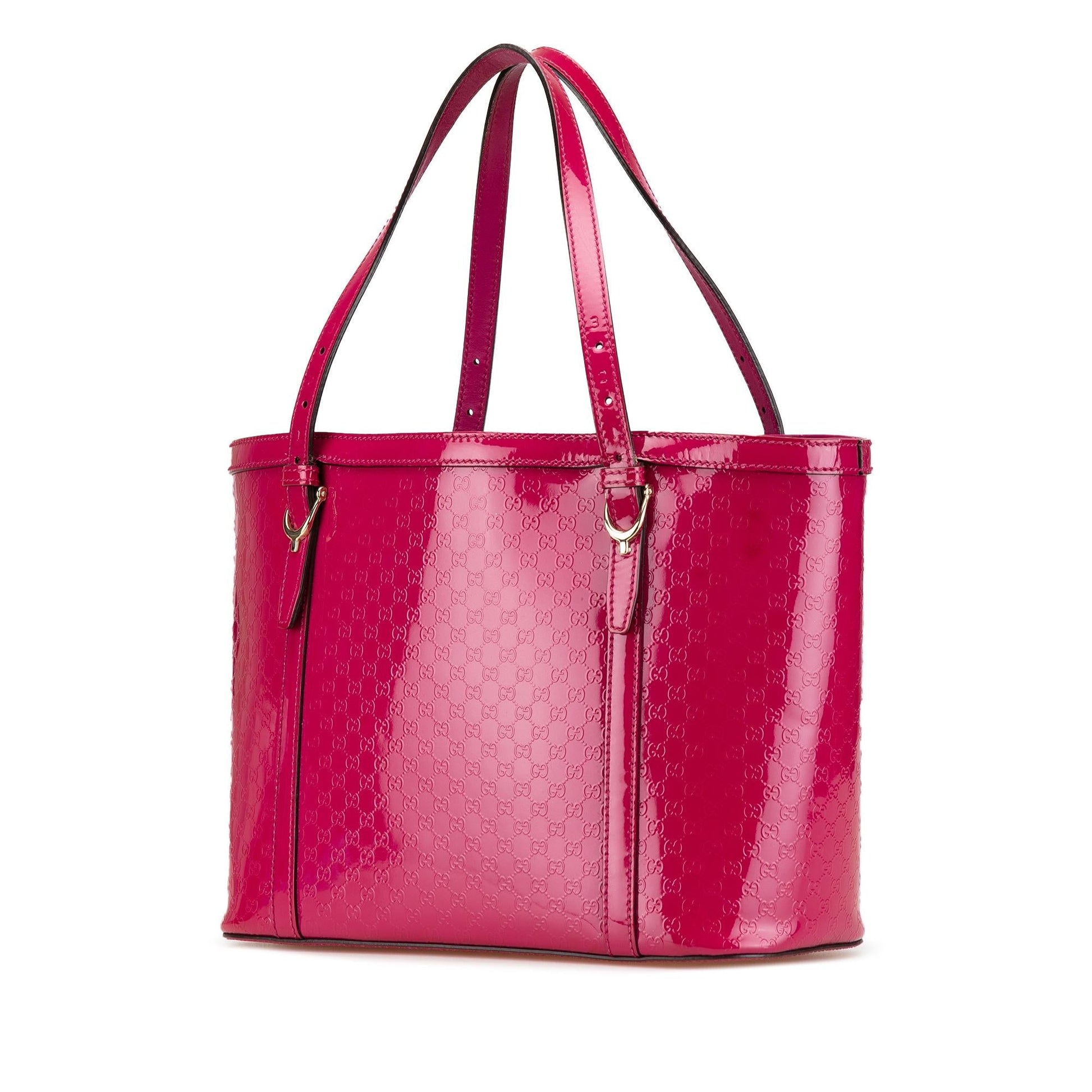 Gucci Microguccissima Nice Leather Patent Pink Tote Bag