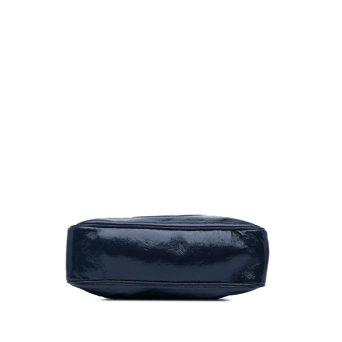 Gucci Soho Zip Leather Patent Blue Chain Shoulder Bag