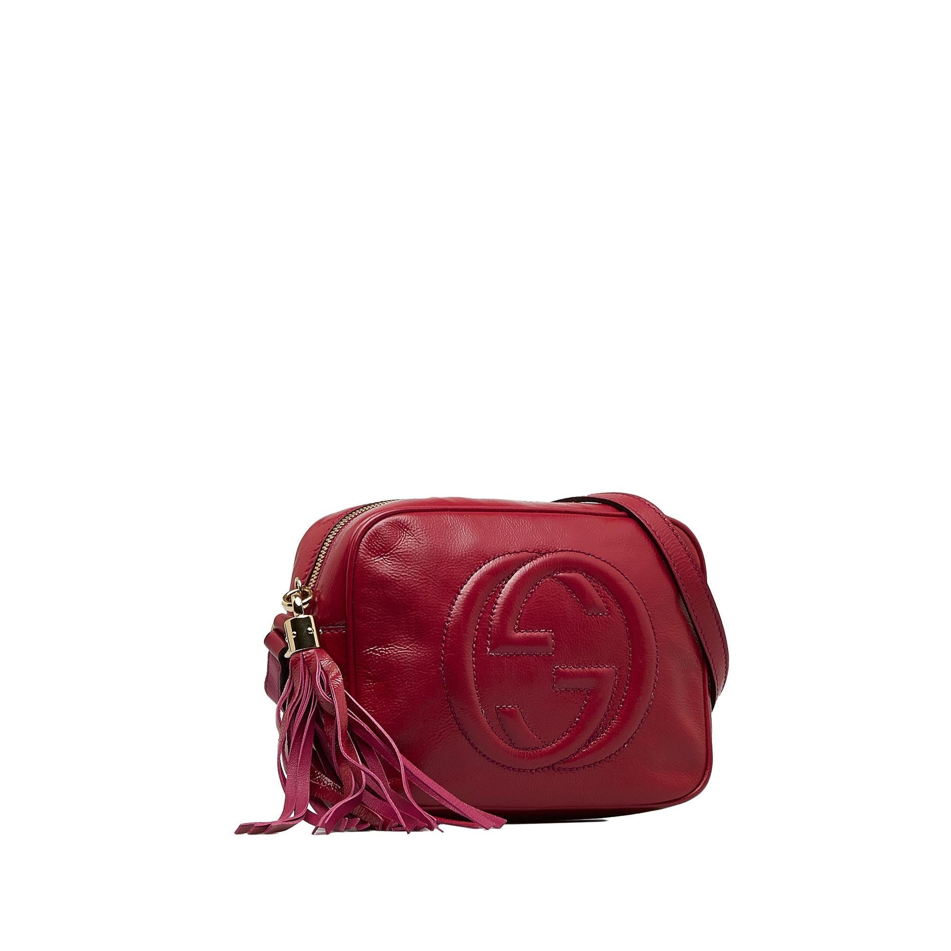 Gucci Soho Disco SHG-NjcUh1 Leather Patent Pink Crossbody Bag