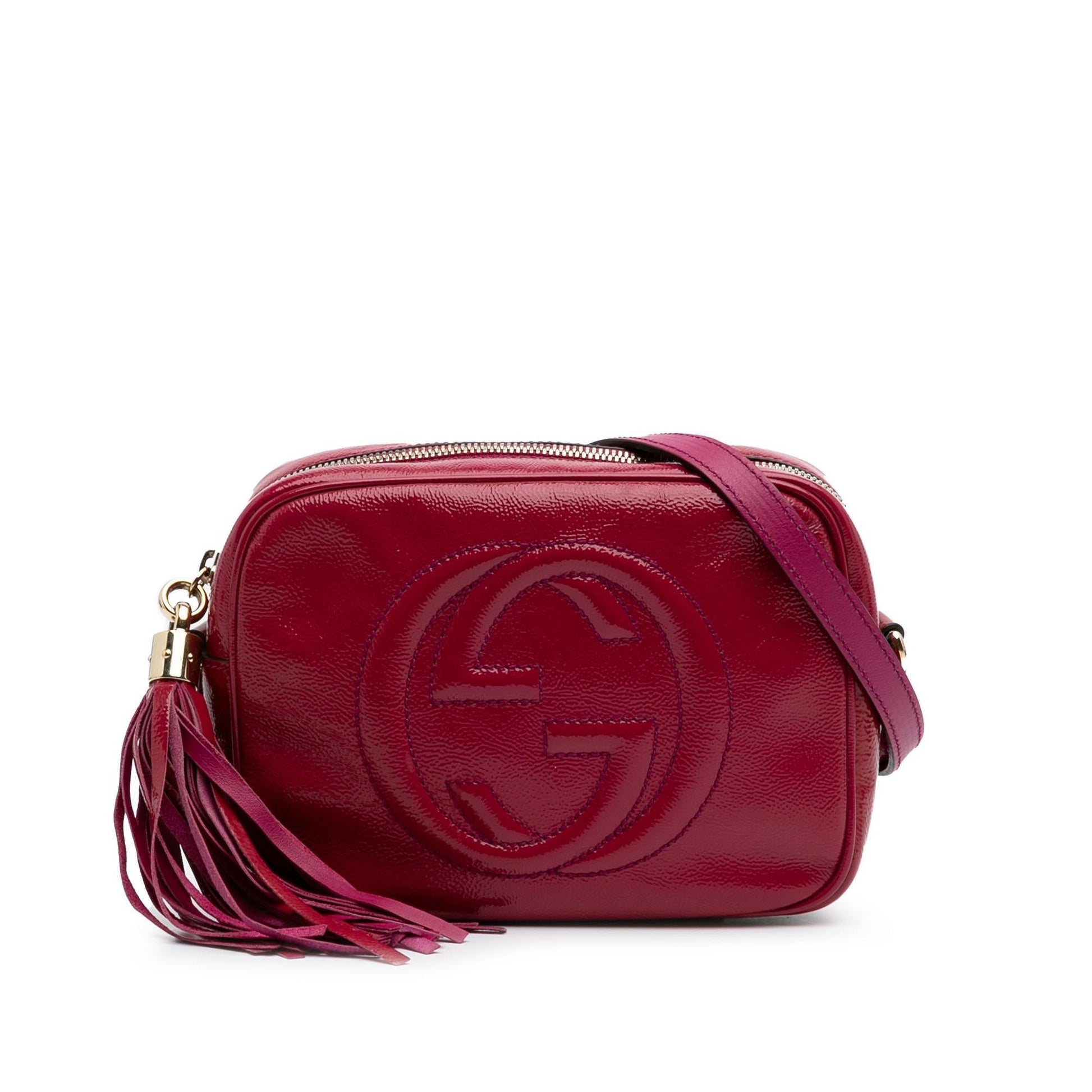 Gucci Soho Disco Leather Patent Pink Crossbody Bag