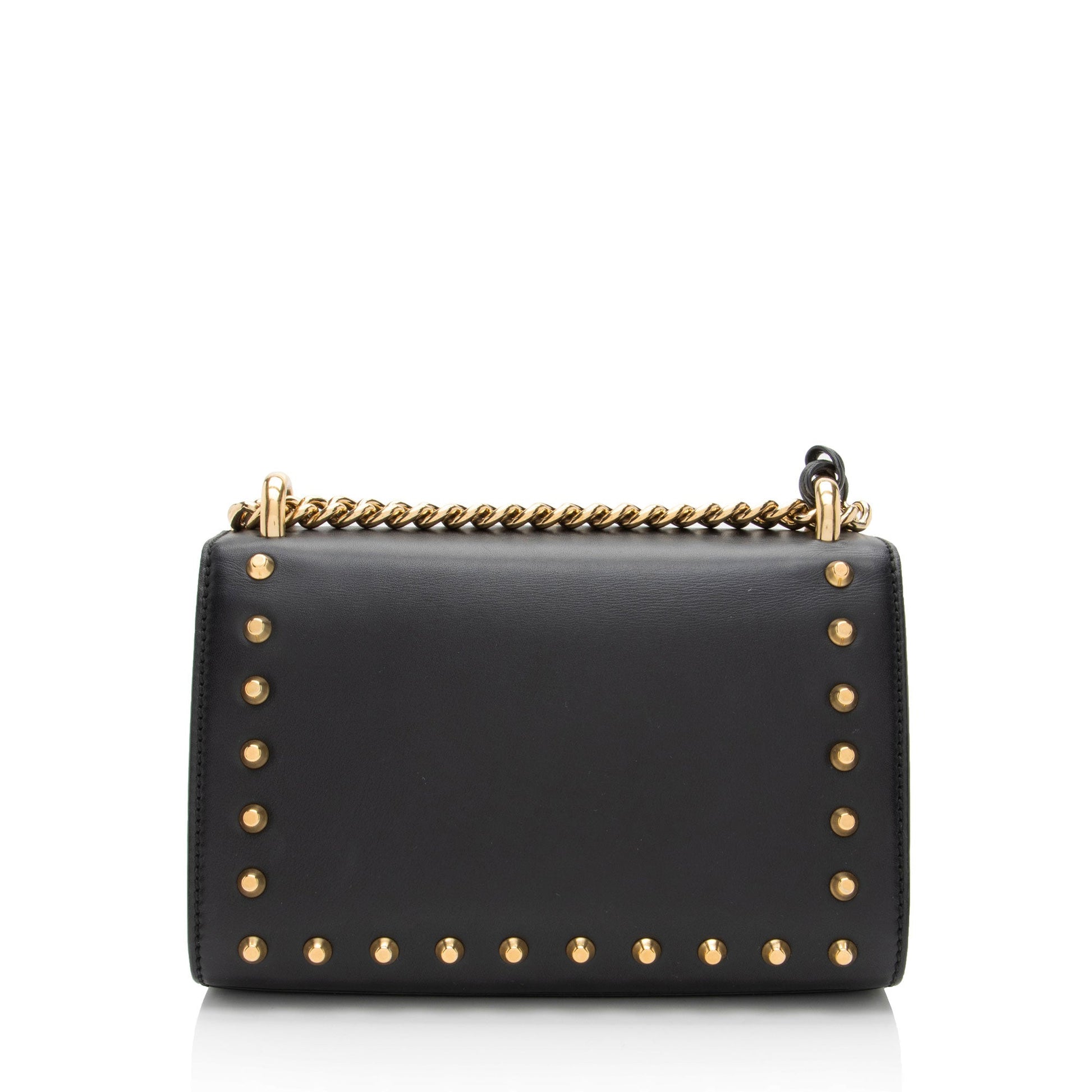Gucci Pearl Embellished Padlock Leather Black Small Crossbody Bag
