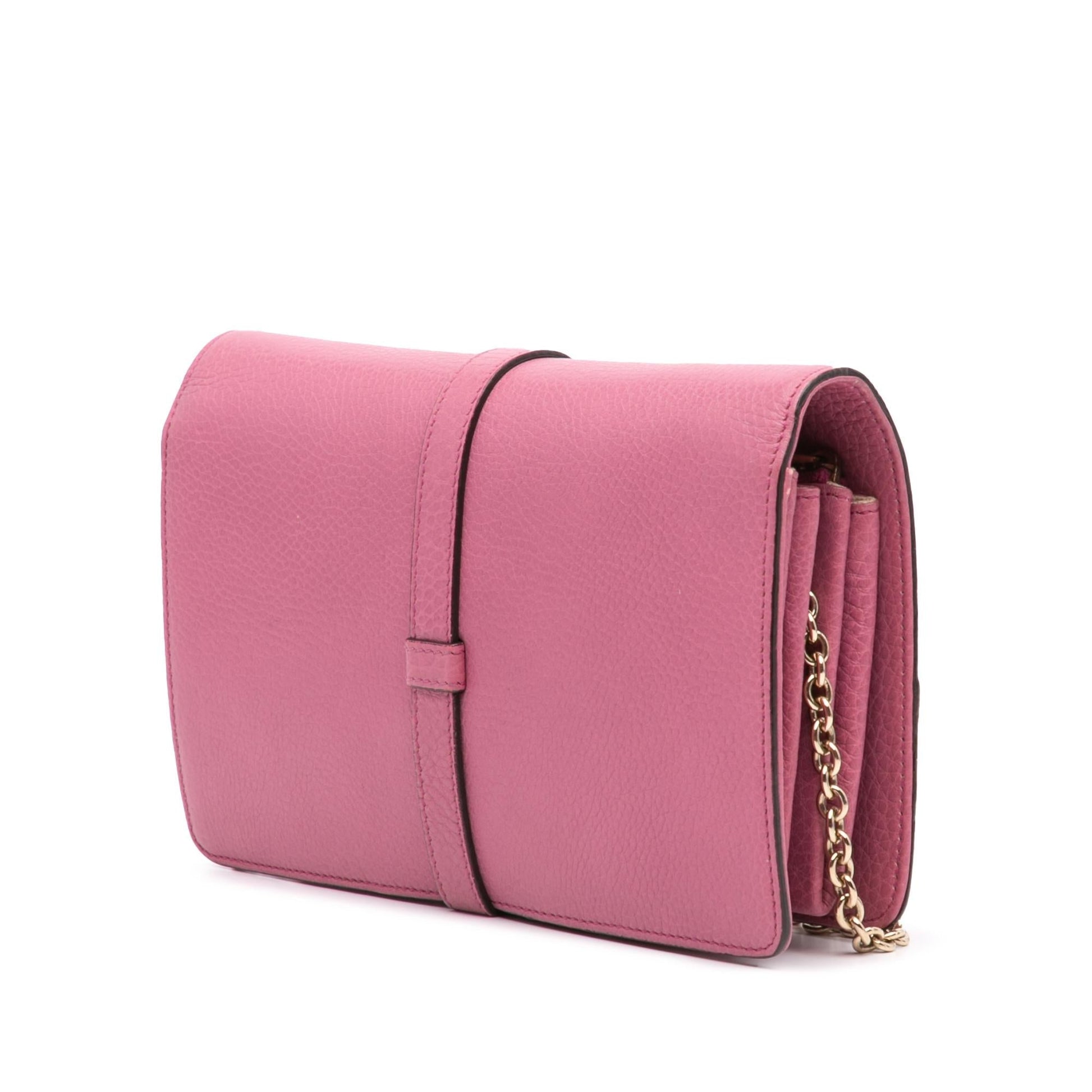 Gucci Pebbled Piston Broadway Evening Calf Calfskin Pink Shoulder Bag
