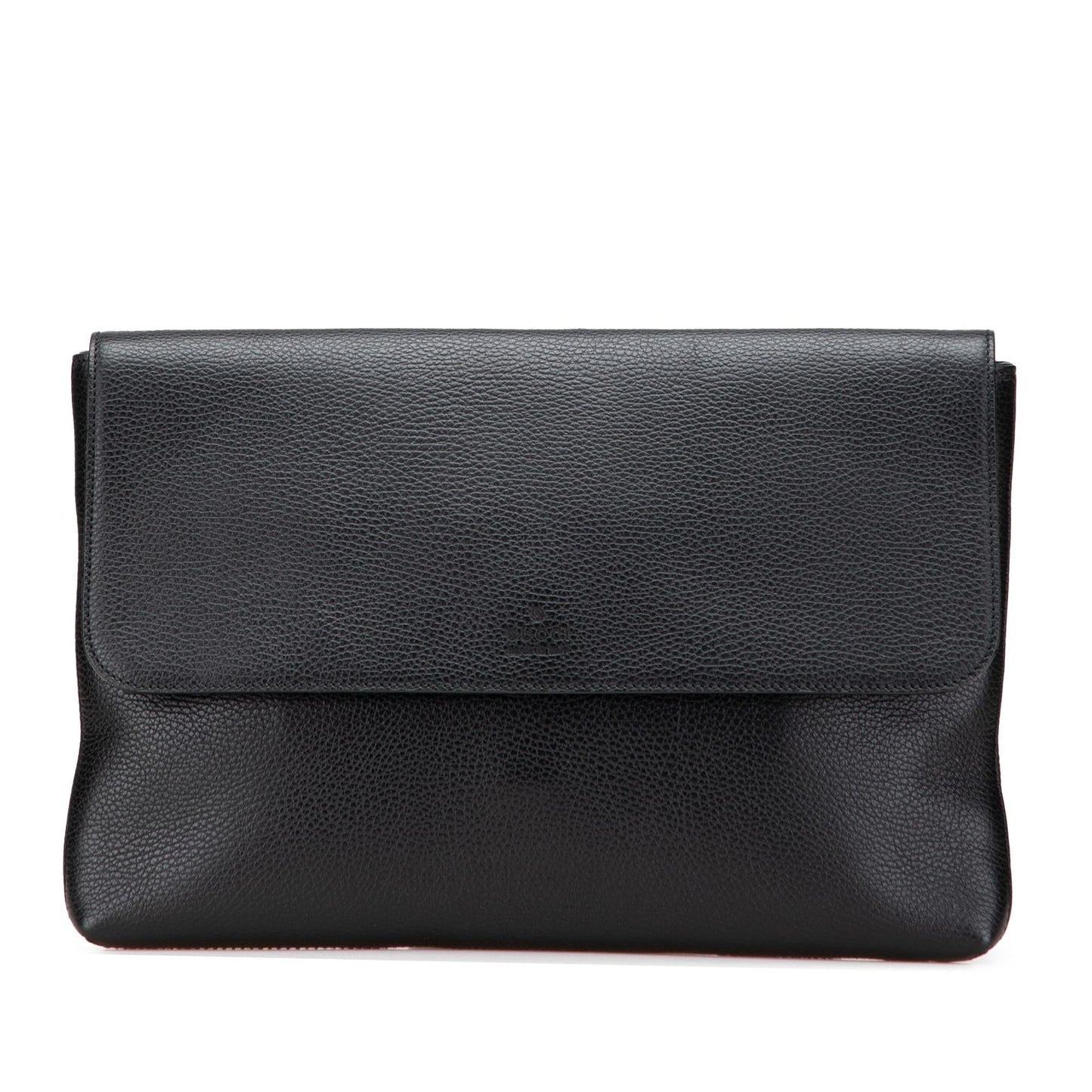 Gucci Pebbled Portfolio Calf Calfskin Black Clutch Bag