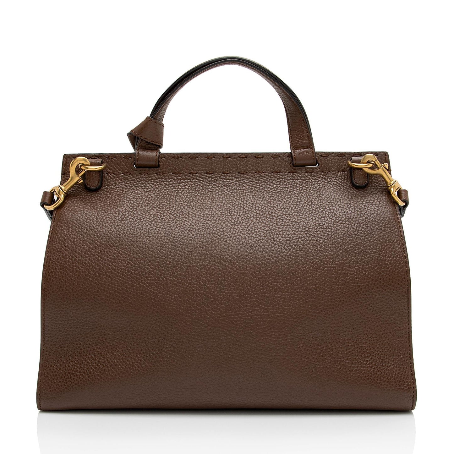 Gucci Pebbled GG Marmont SHF-VGh3B4 Leather Brown Small Top Handle Shoulder Bag