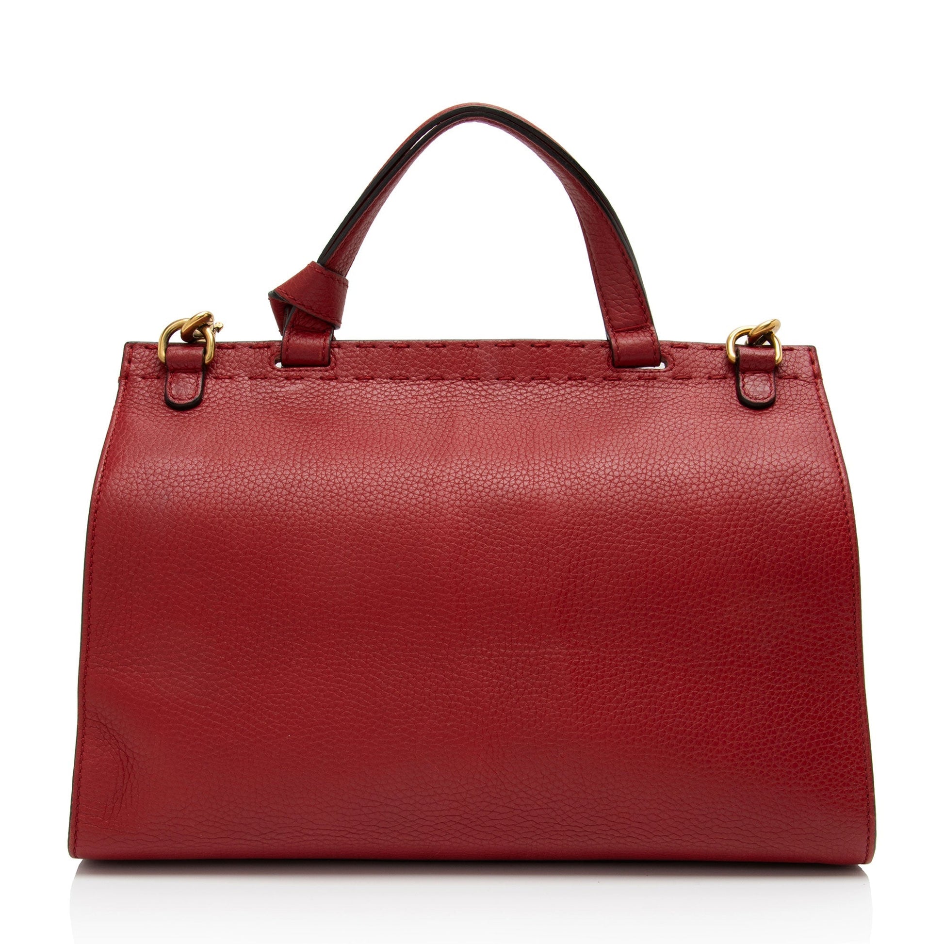Gucci Pebbled GG Marmont SHF-1wwBC0 Leather Red Top Handle Shoulder Bag