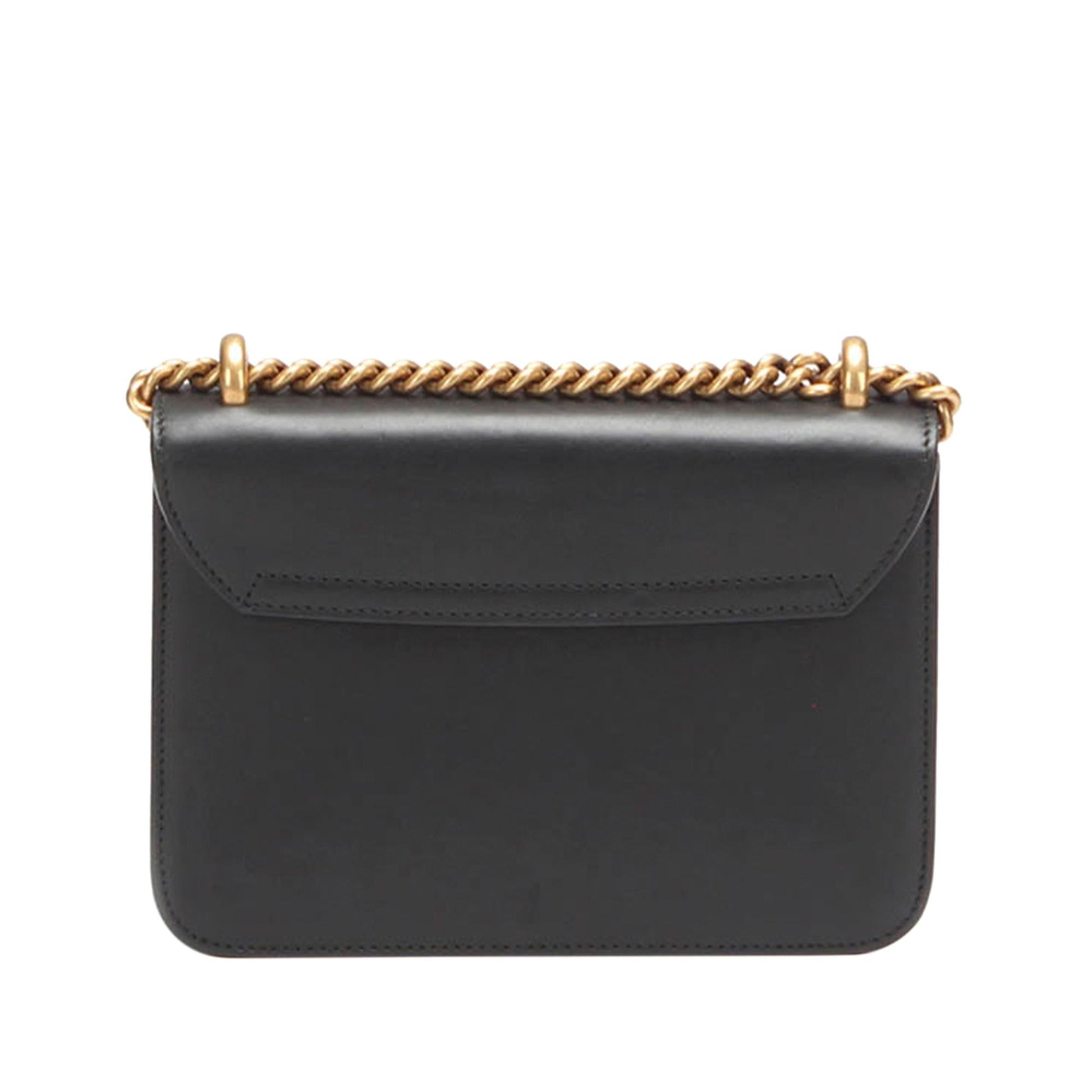 Gucci Peony SHG-nU4ADo Leather Calf Black Chain Crossbody Bag