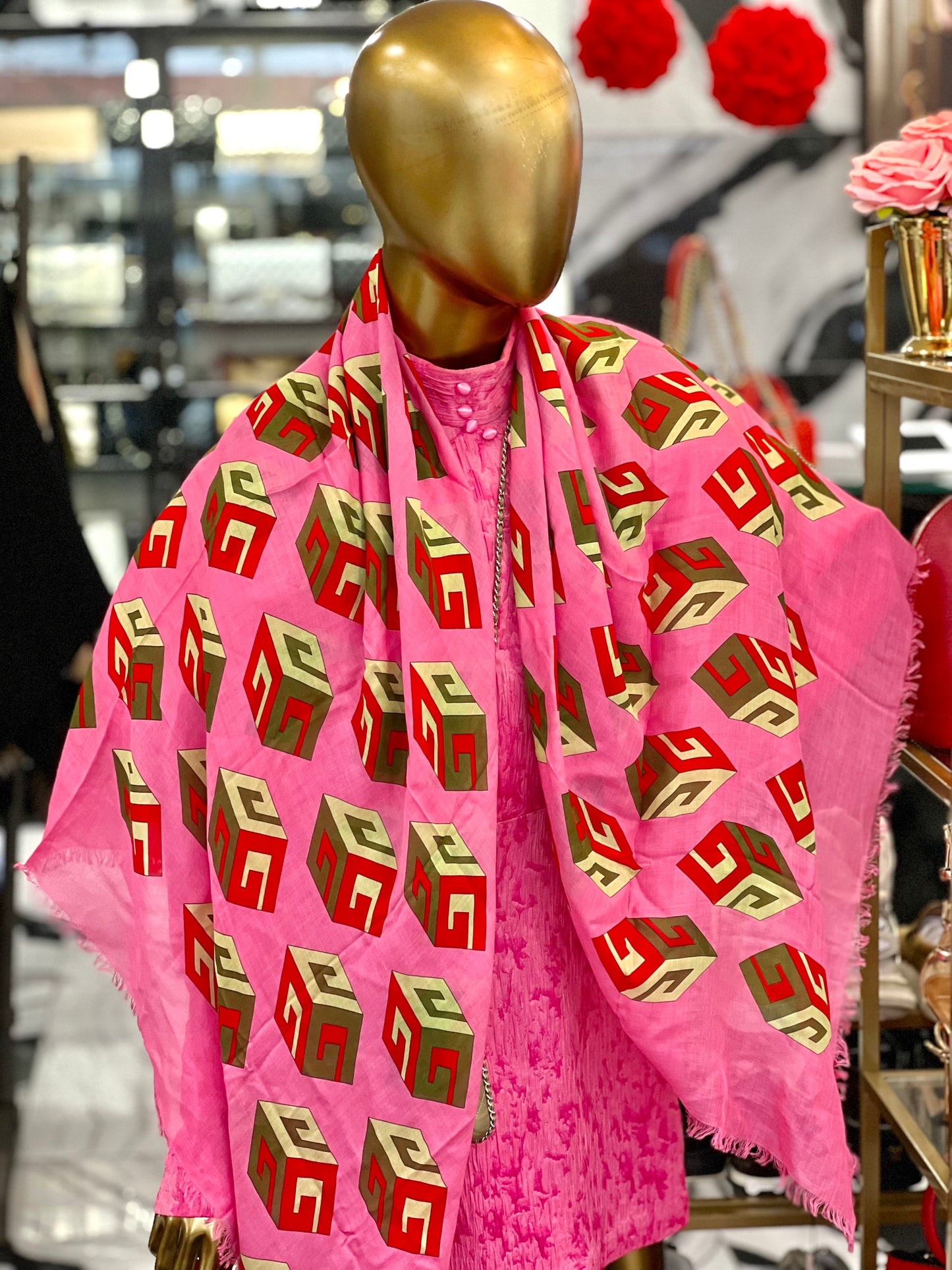 Gucci GG CUBES SILK BLEND SCARF