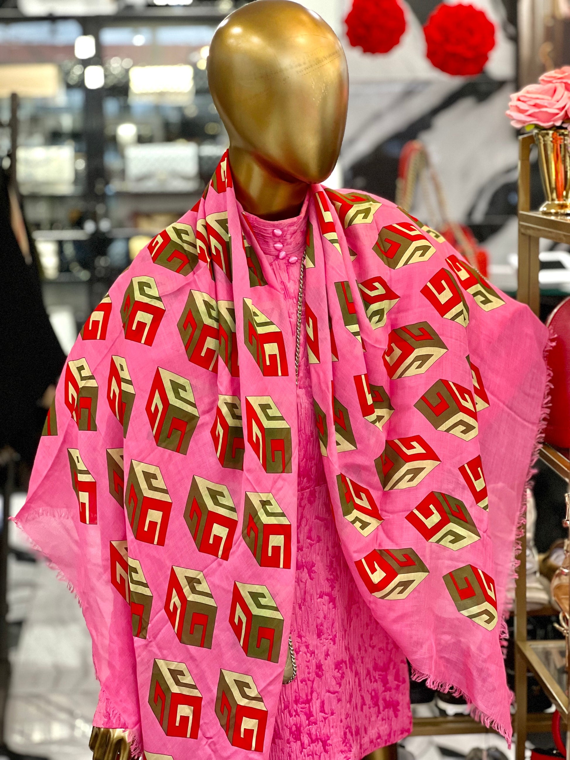 Gucci GG CUBES SILK BLEND SCARF