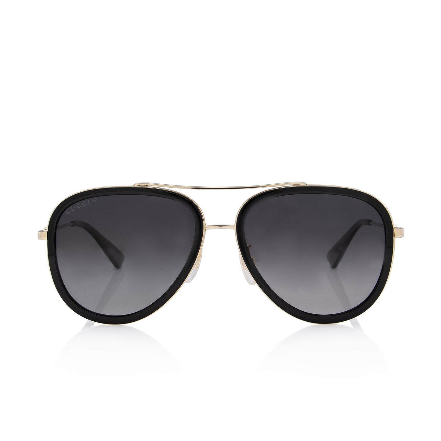 Gucci Polarized Aviator Sunglasses SHF Black Gold Accessory