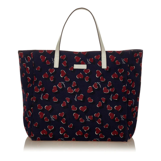 Gucci Printed SHG Canvas Blue Tote Bag