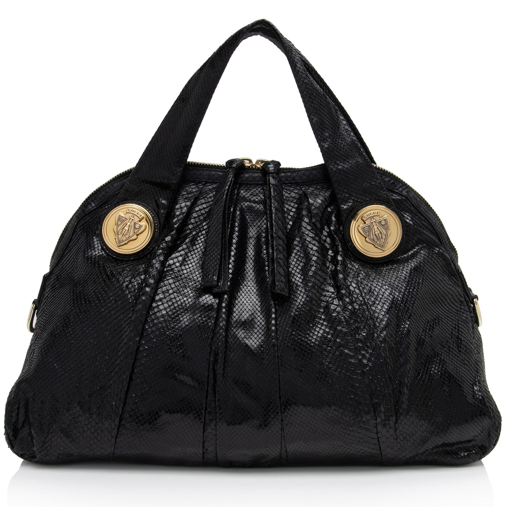 Gucci Hysteria SHF-ov3fnG Python Black Large Satchel Bag
