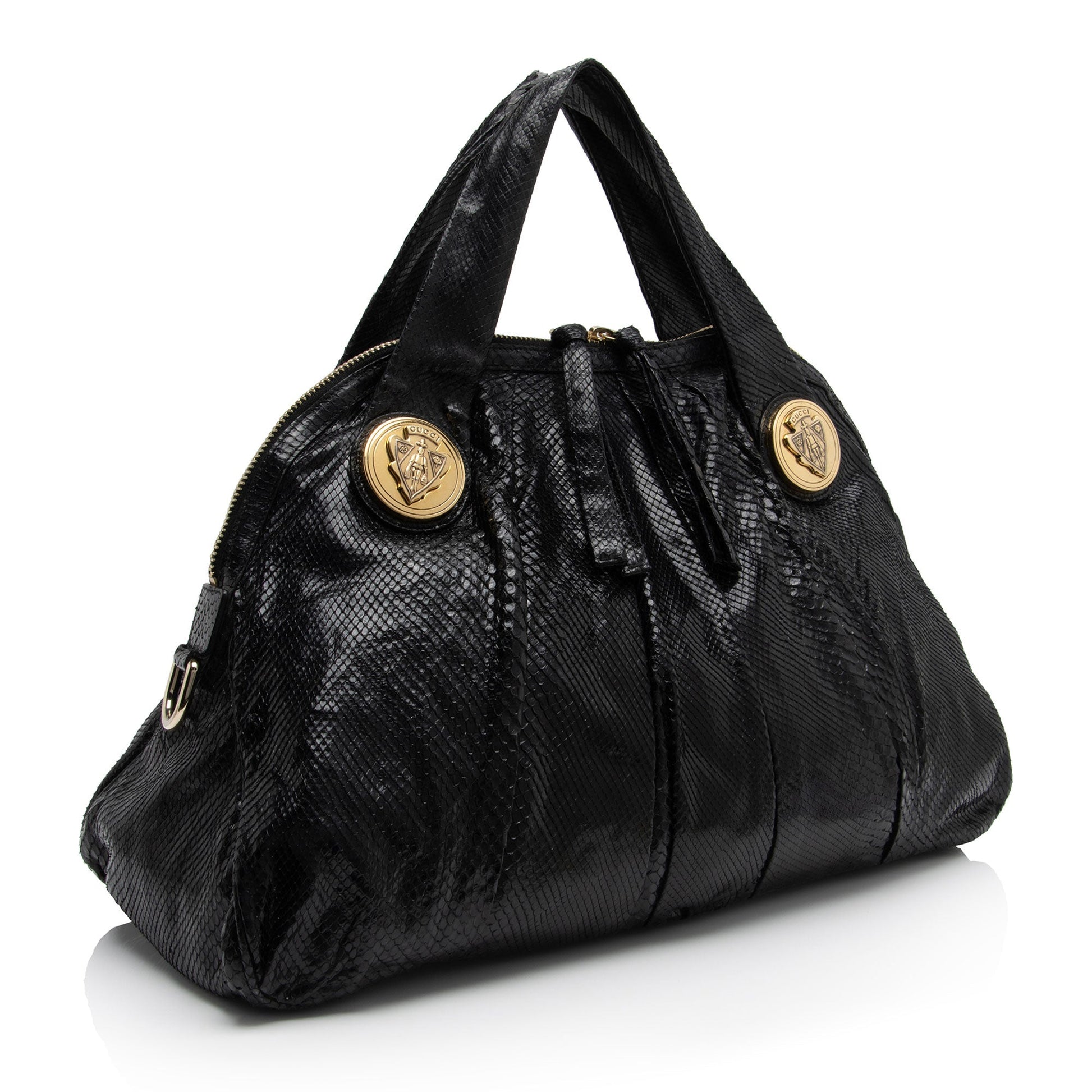 Gucci Hysteria SHF-ov3fnG Python Black Large Satchel Bag