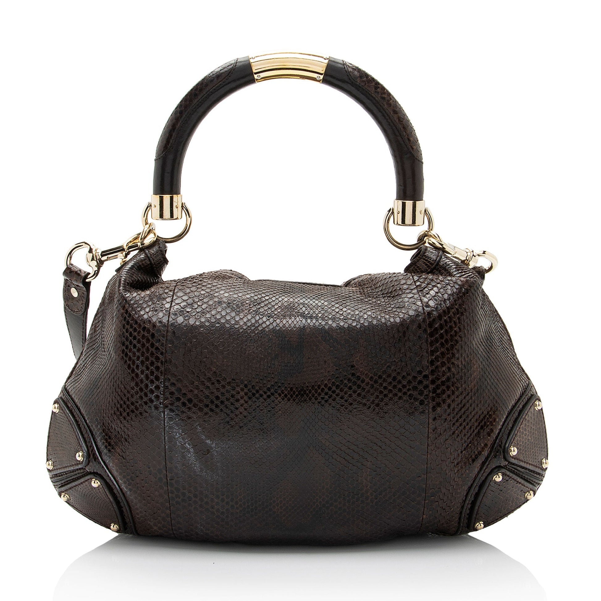 Gucci Indy SHF-o6MQCe Leather Python Brown Medium Shoulder Bag