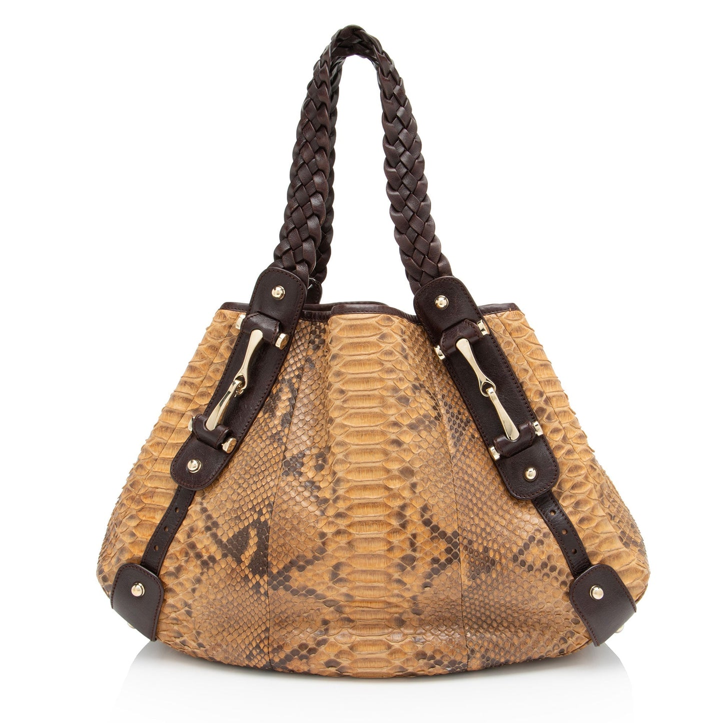 Gucci Pelham Leather Python Brown Medium Shoulder Bag