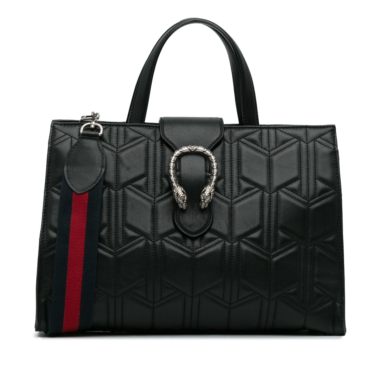 Gucci Dionysus Web SHG-42ZNR1 Quilted Calf Black Satchel Bag