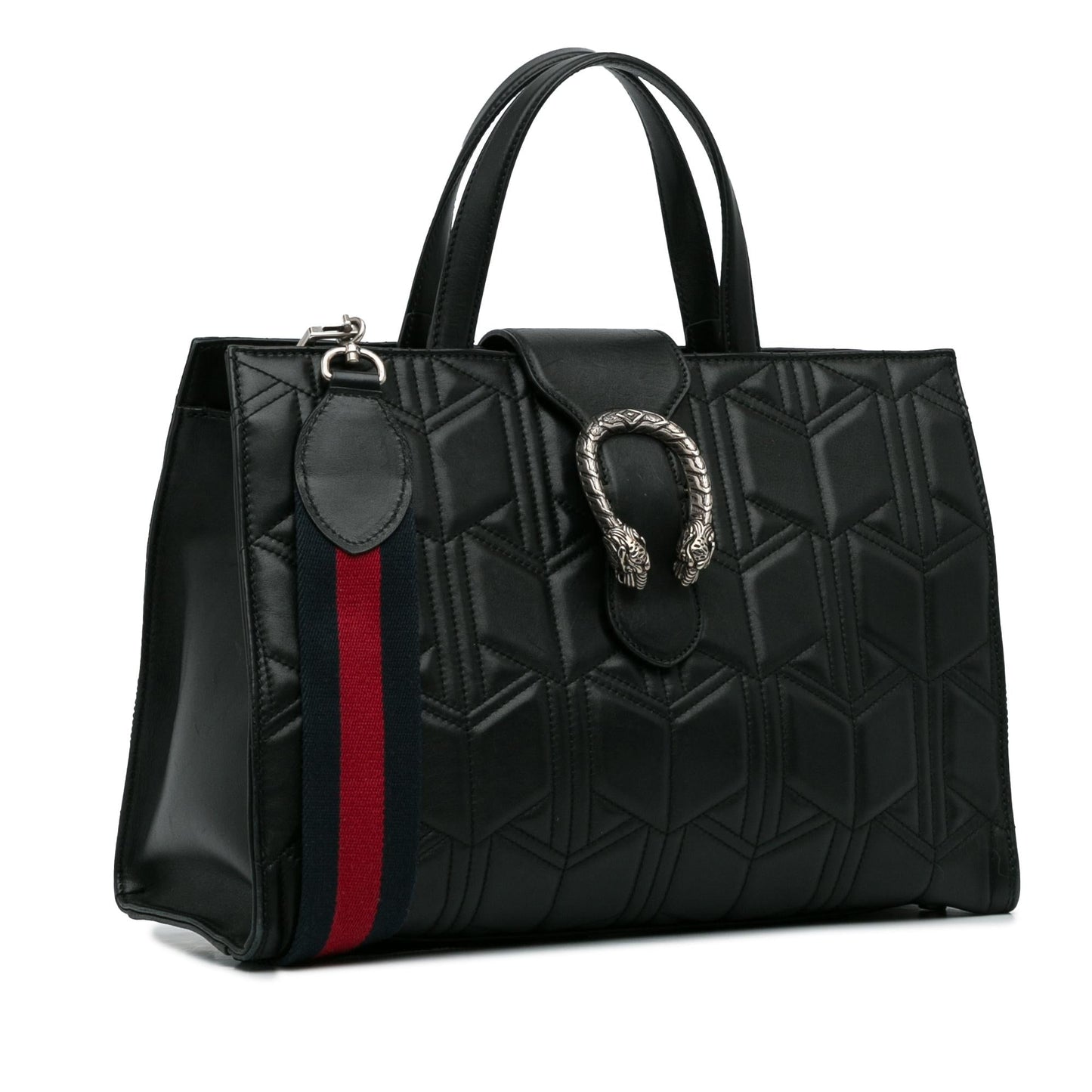 Gucci Dionysus Web SHG-42ZNR1 Quilted Calf Black Satchel Bag