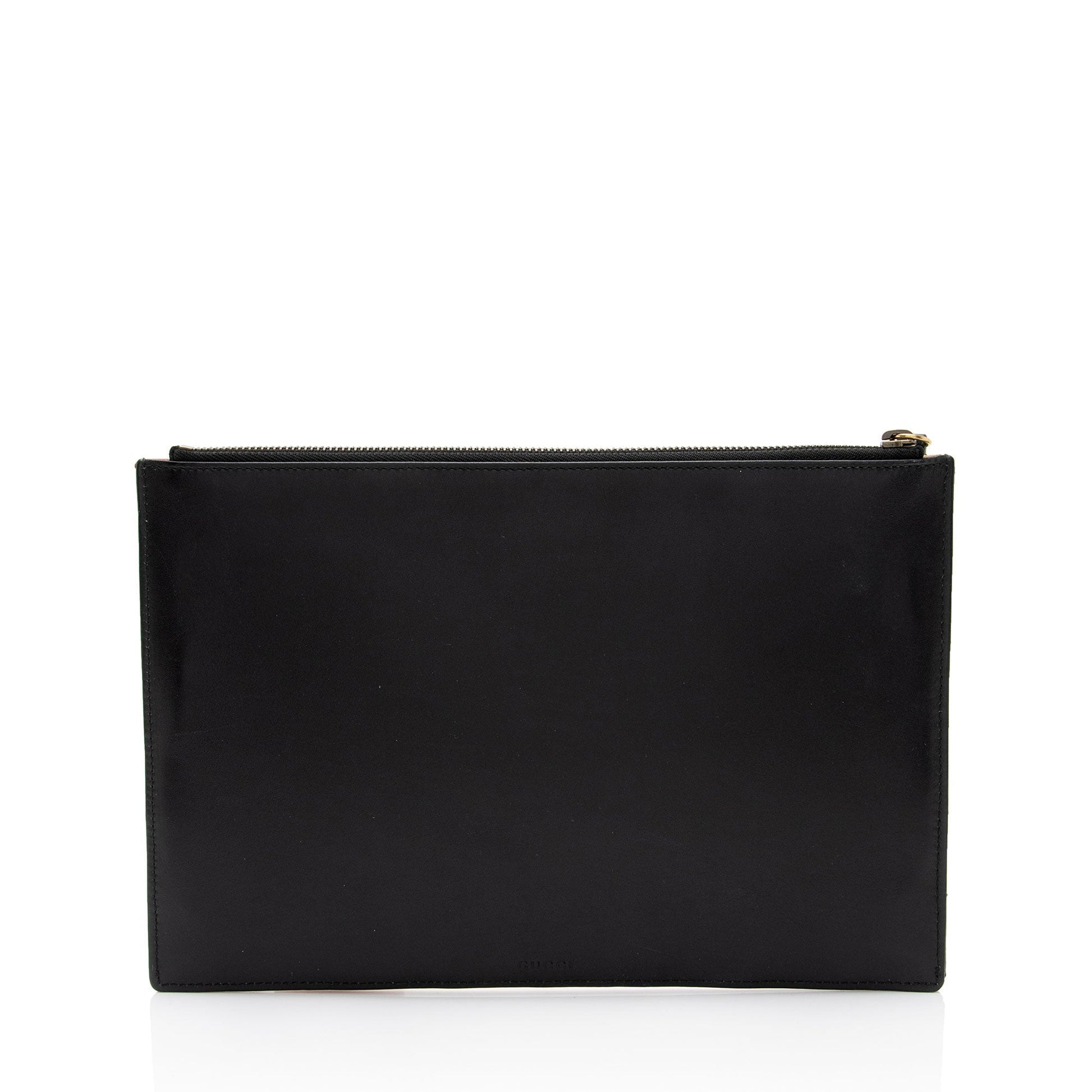 Gucci Queen Margaret Bee Zip SHF-ghI7kn Quilted Leather Black Clutch Bag
