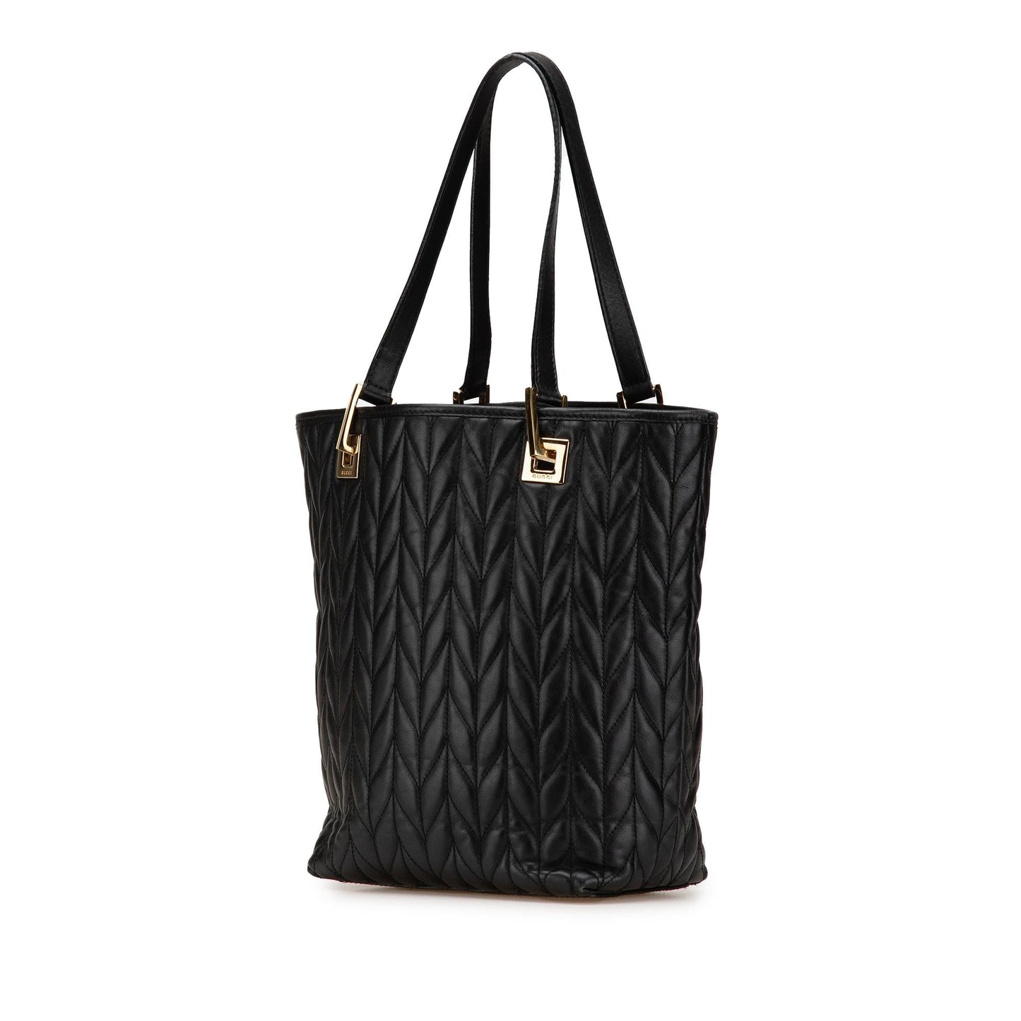 Gucci Quilted Leather 1 Calf Black Tote Bag
