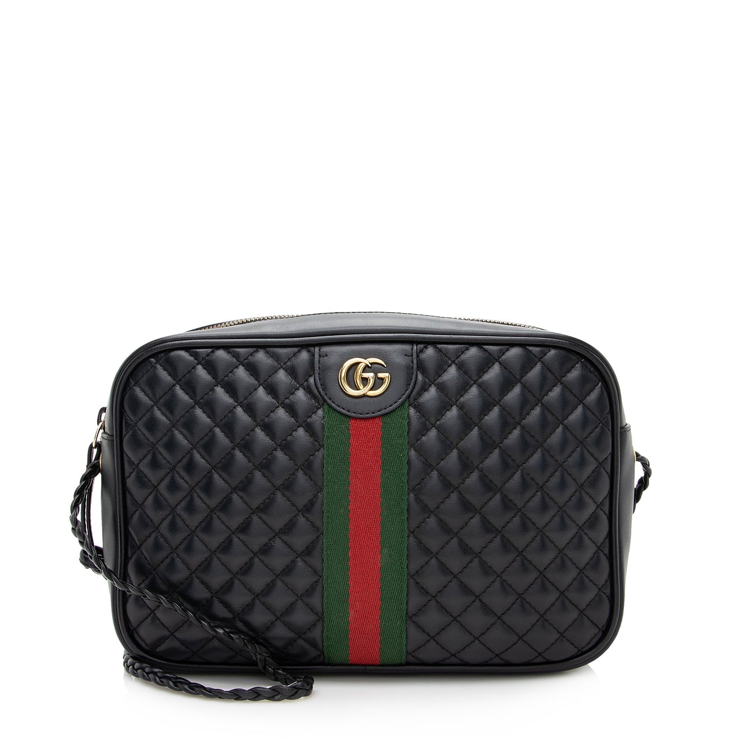Gucci Web Trapuntata - FINAL SHF Quilted Leather Nylon Black Crossbody Bag