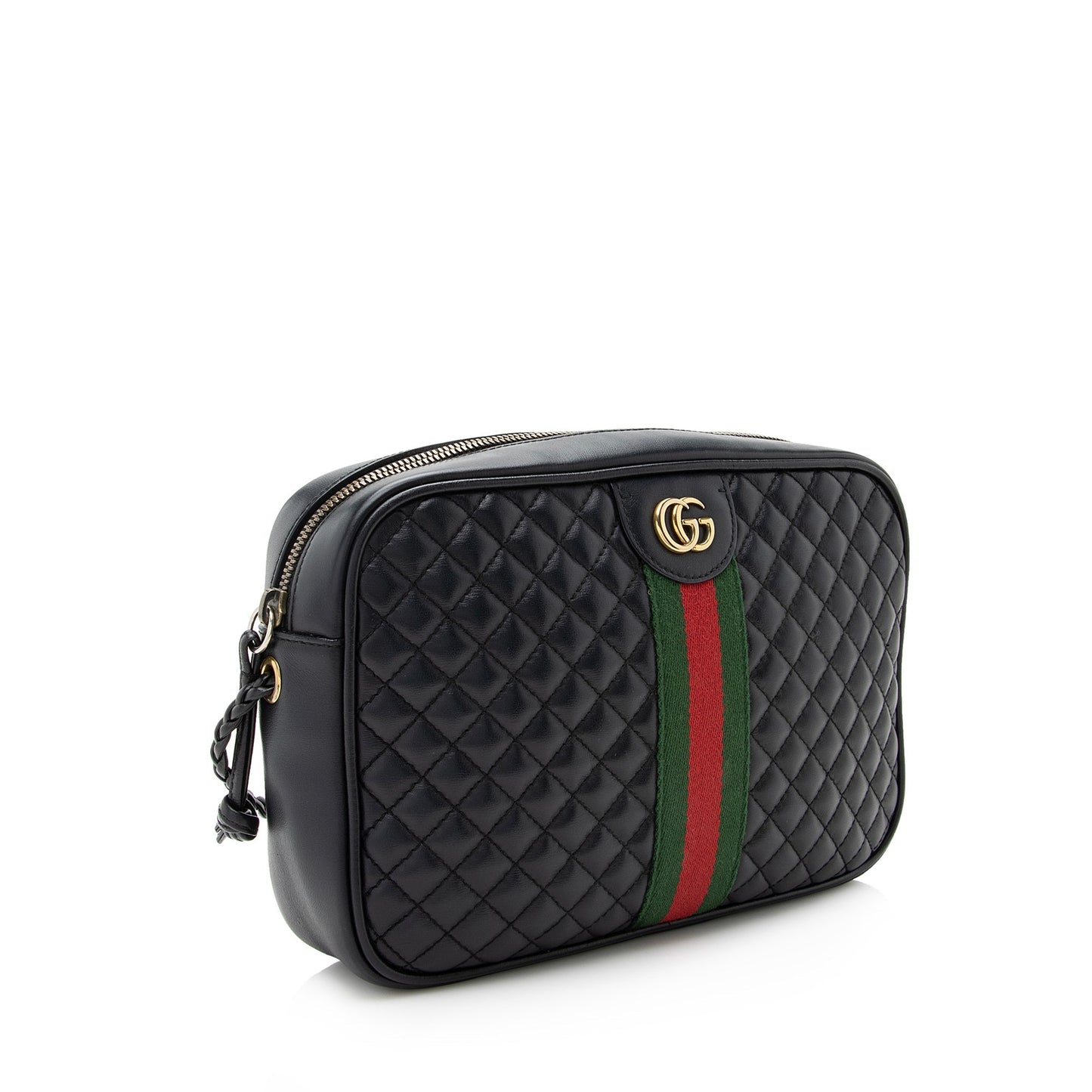 Gucci Web Trapuntata - FINAL SHF Quilted Leather Nylon Black Crossbody Bag