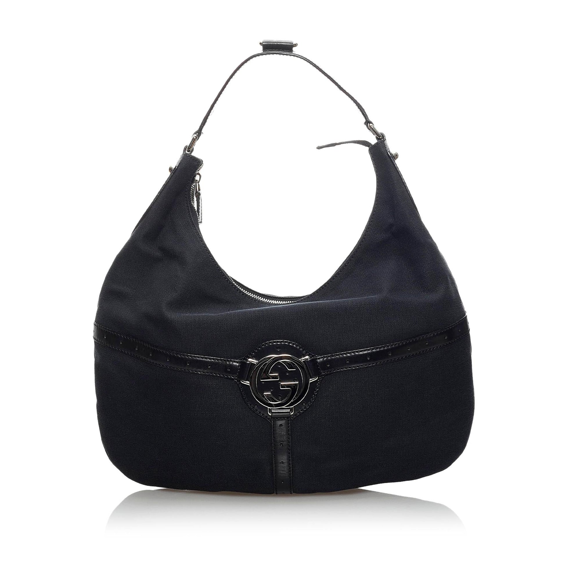 Gucci Reins SHG Canvas Black Shoulder Bag