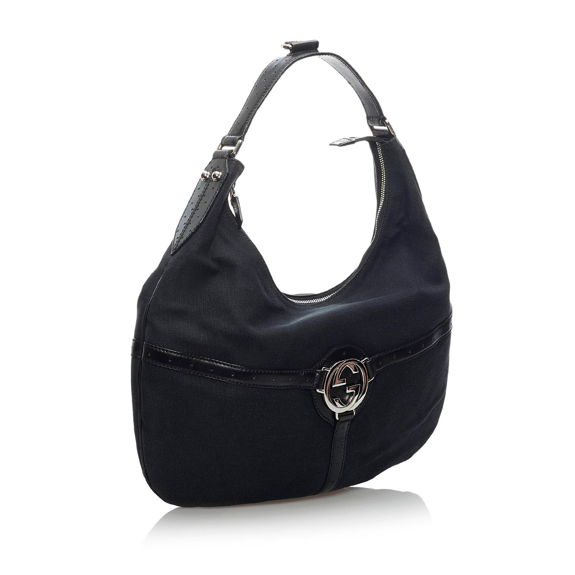 Gucci Reins SHG Canvas Black Shoulder Bag