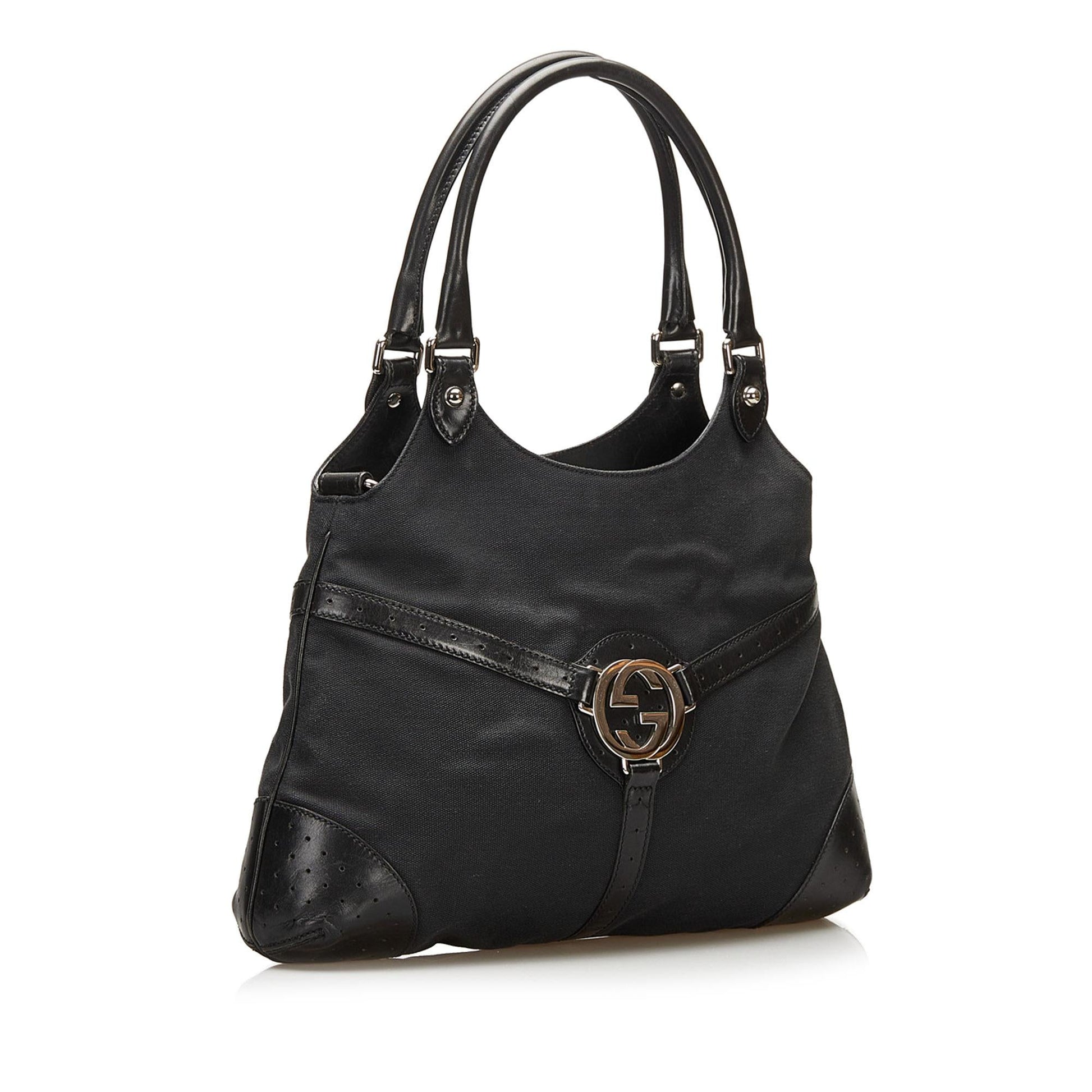 Gucci Reins SHG Canvas Black Shoulder Bag Bag Shg