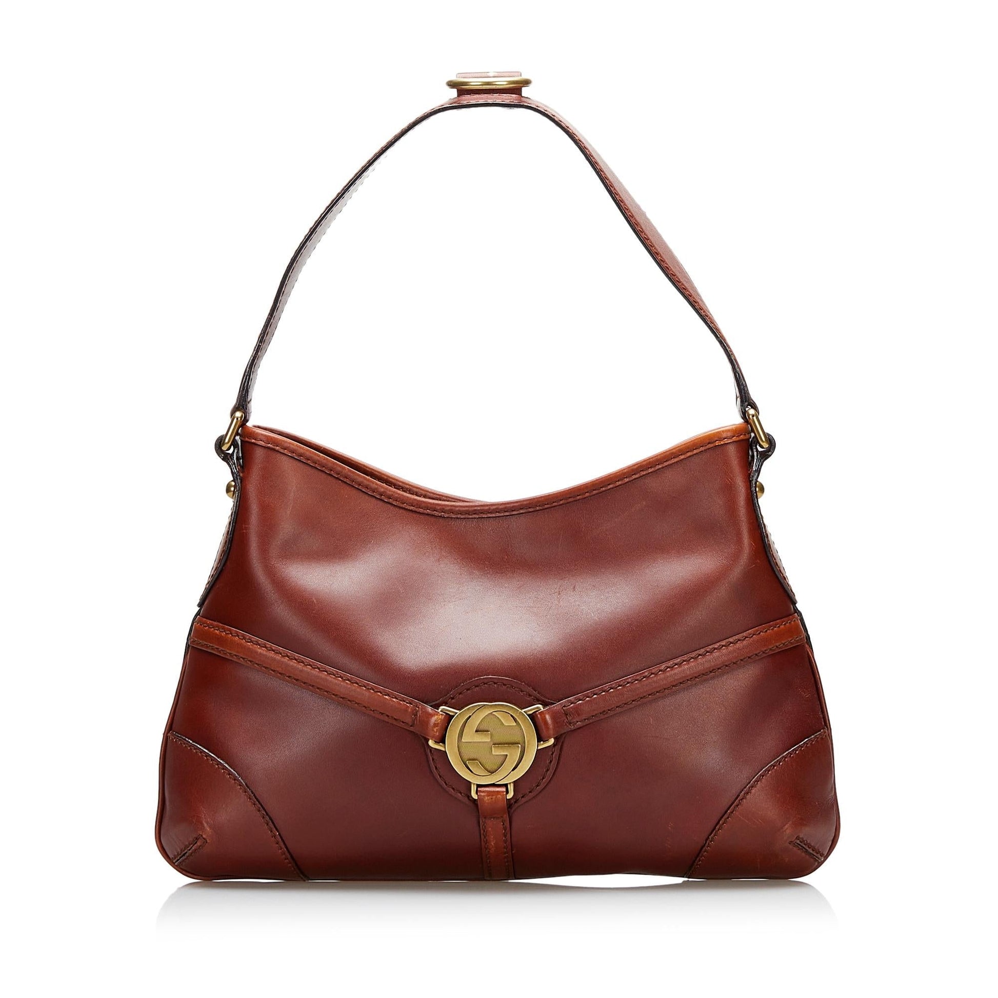 Gucci Reins SHG-qk3wRR Calf Brown Shoulder Bag