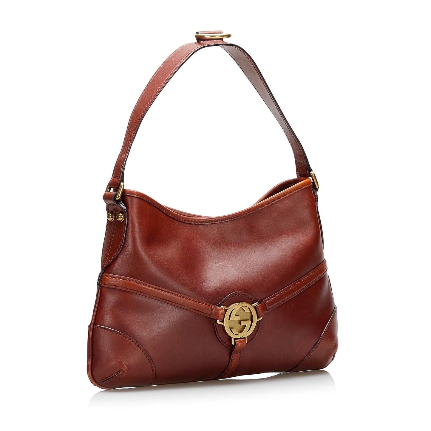 Gucci Reins SHG-qk3wRR Calf Brown Shoulder Bag