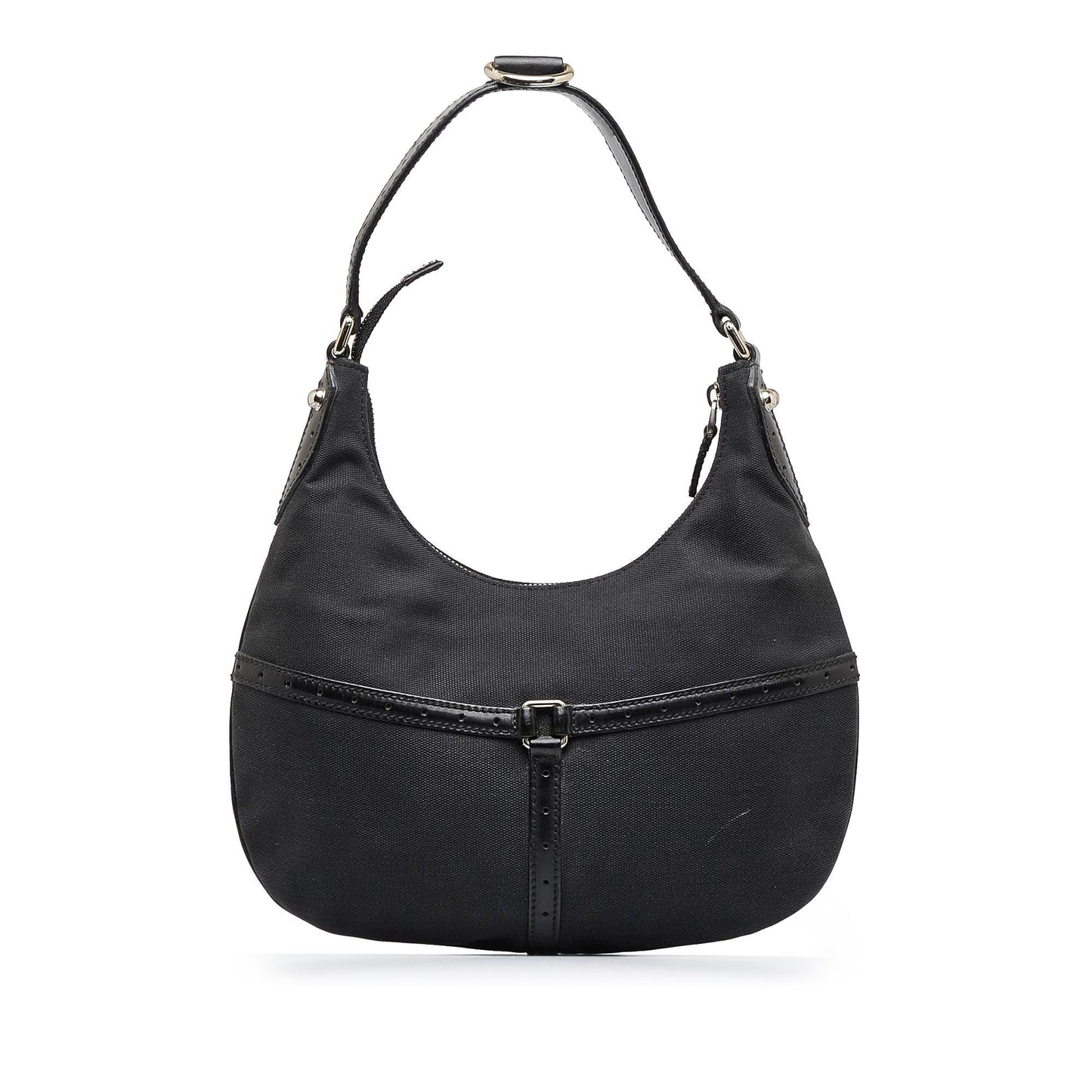Gucci Reins SHG-v1jQ92 Canvas Calf Black Shoulder Bag