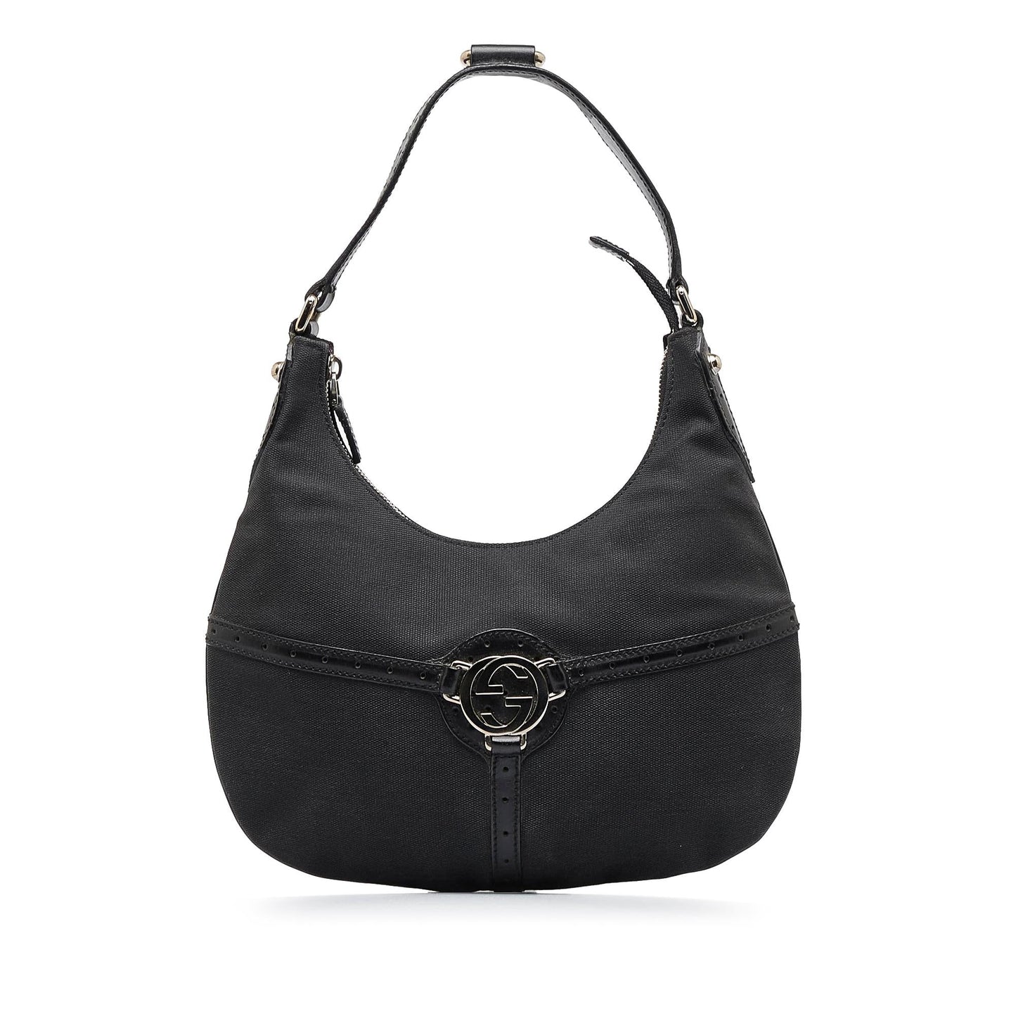 Gucci Reins SHG-v1jQ92 Canvas Calf Black Shoulder Bag