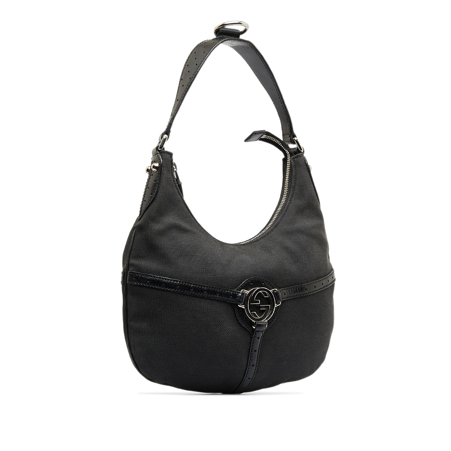 Gucci Reins SHG-fG6o52 Canvas Black Shoulder Bag